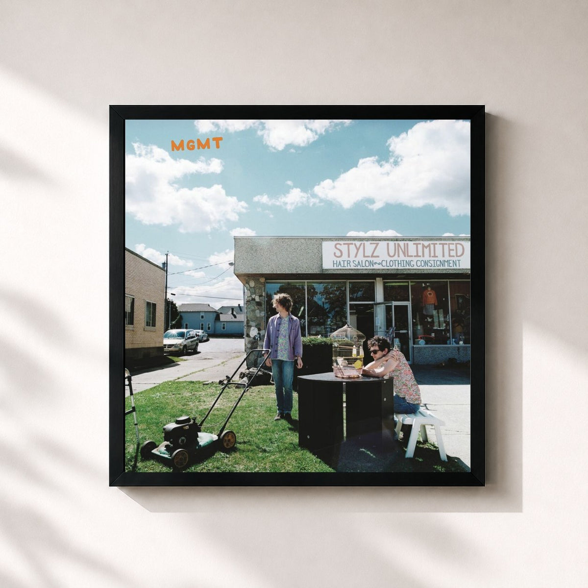#noir Tableau carré de l'album MGMT de MGMT, cadre noir 32x32 cm