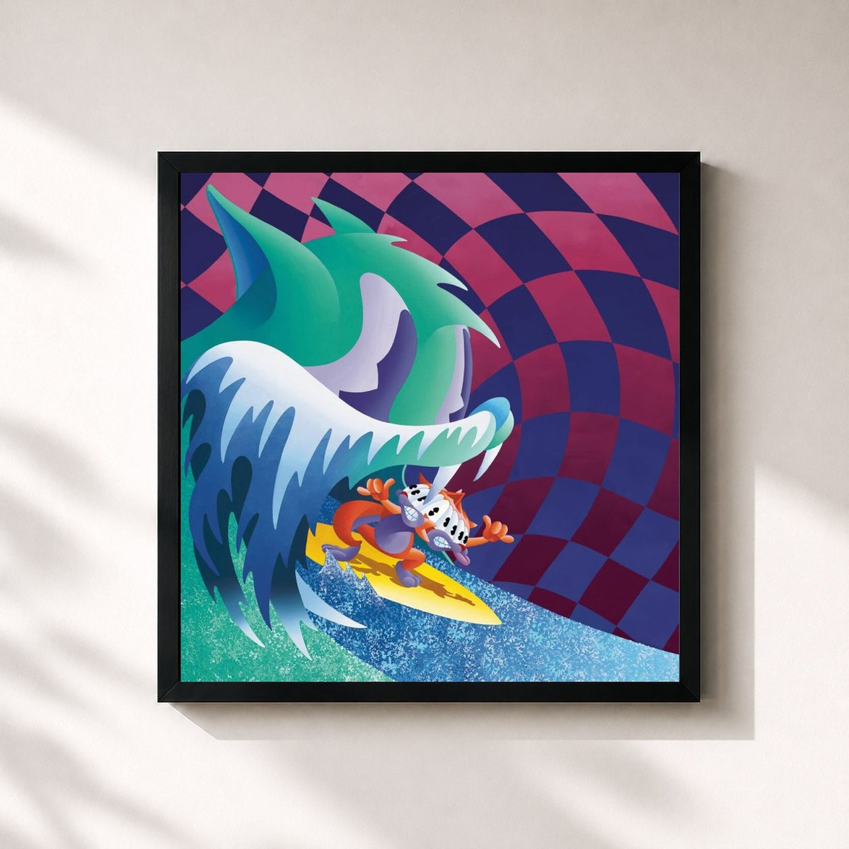 #noir Tableau carré de l'album Congratulations de MGMT, cadre noir 32x32 cm