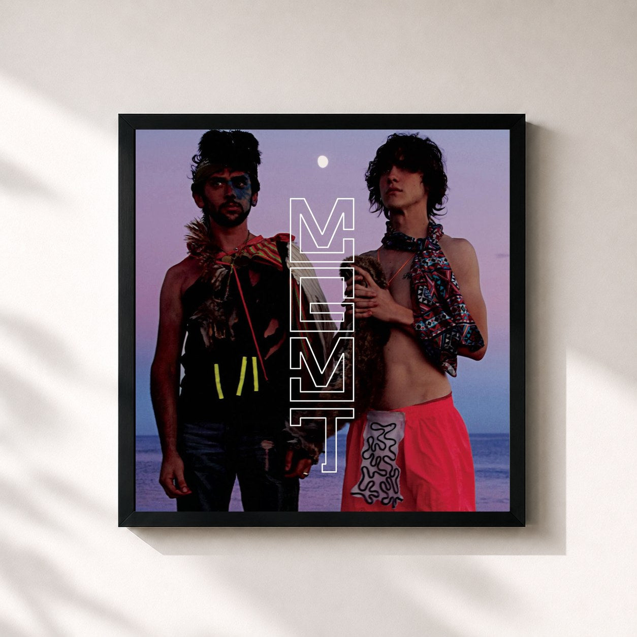 #noir Tableau carré de l'album Oracular Spectacular de MGMT, cadre noir 32x32 cm