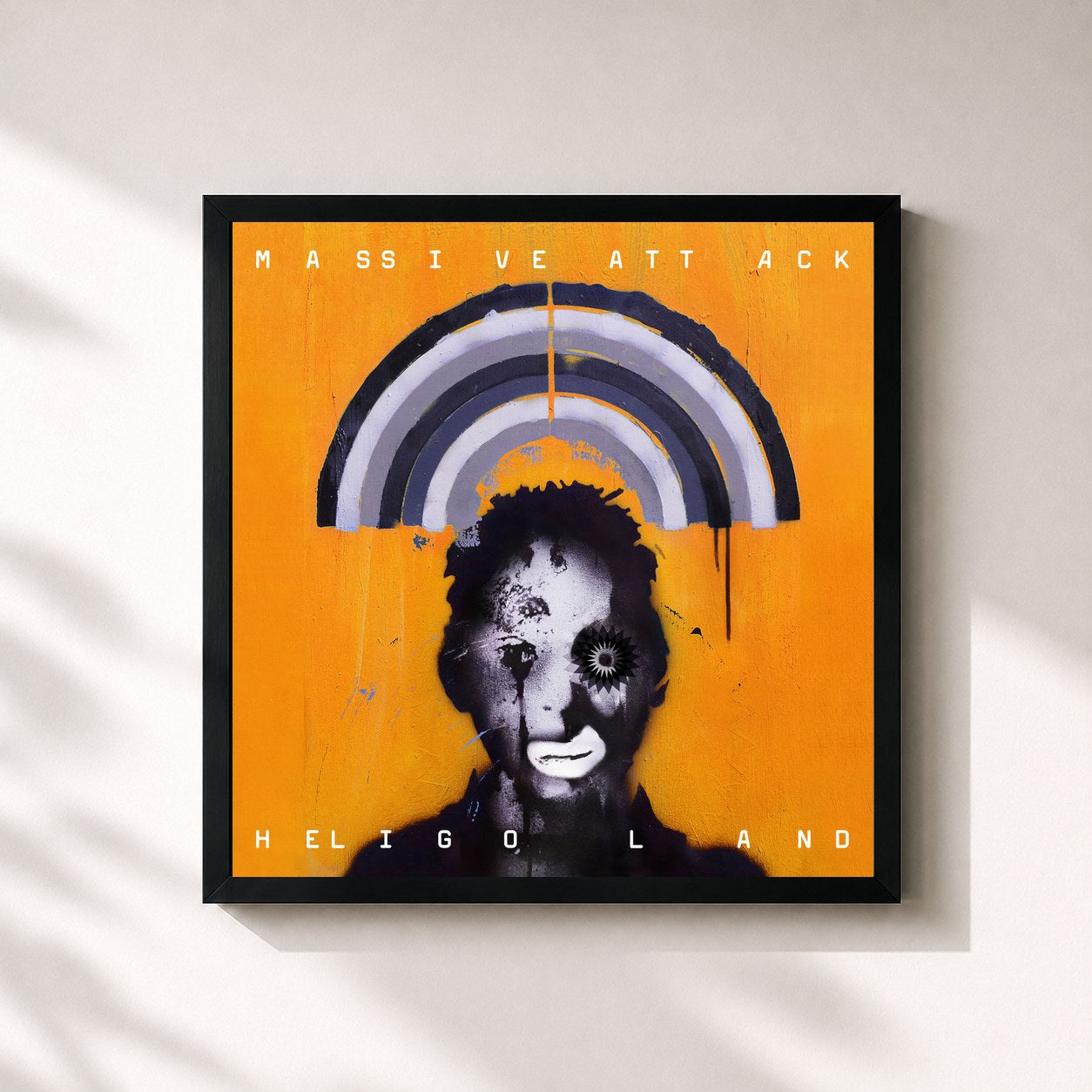 #noir Heligoland by Massive Attack as a square framed art print, black 32x32 cm frame