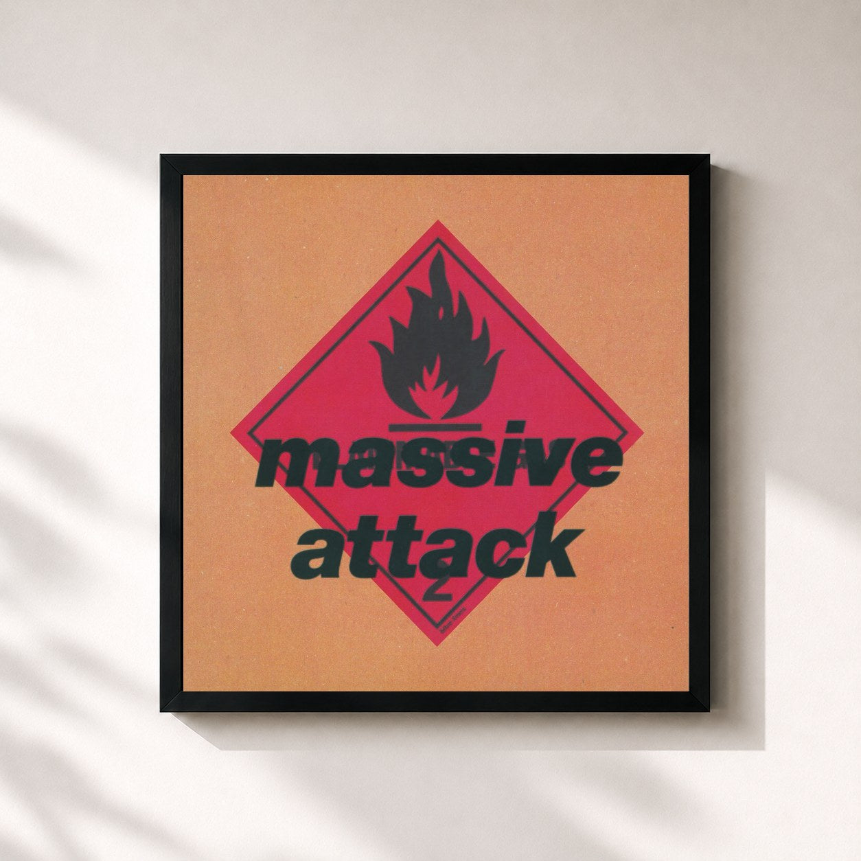 #noir Blue Lines (2012 Mix/Master) de Massive Attack en lámina cuadrada enmarcada, marco negro de 32x32 cm