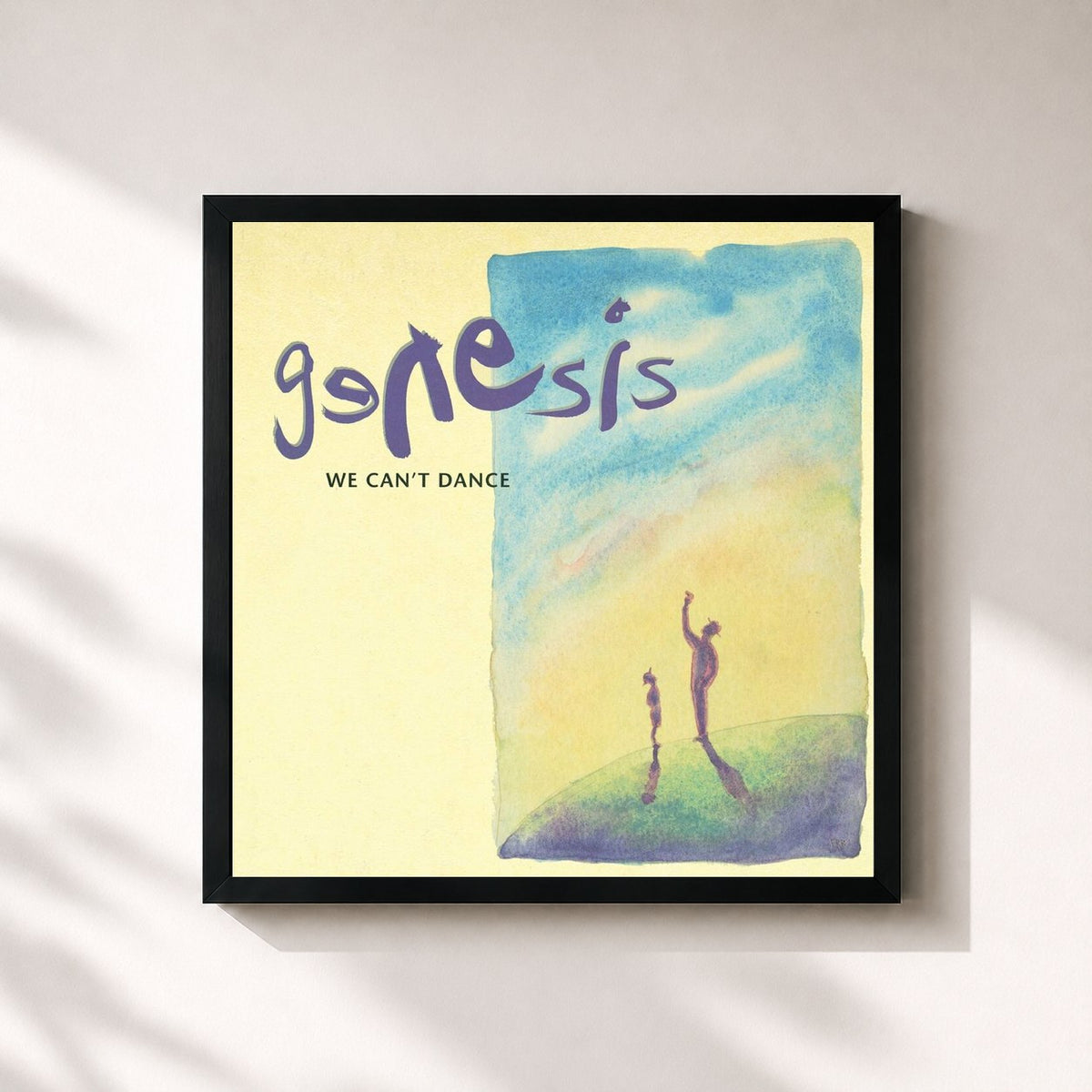 #noir Tableau carré de l'album We Can't Dance (2007 Remaster) de Genesis, cadre noir 32x32 cm