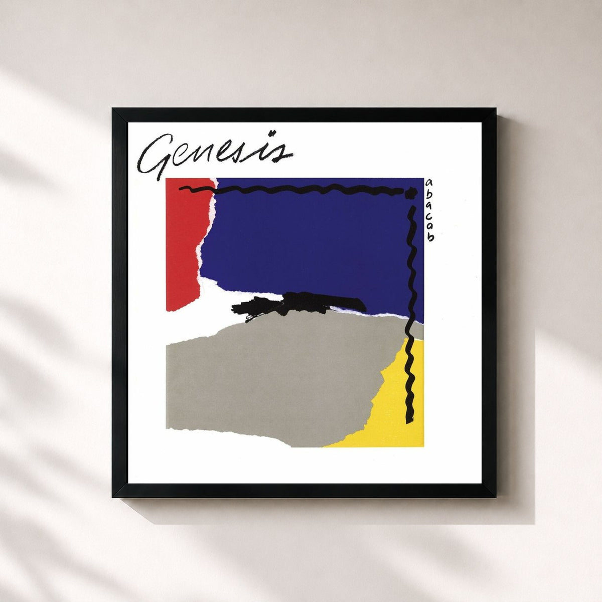 #noir Tableau carré de l'album Abacab (2007 Remaster) de Genesis, cadre noir 32x32 cm