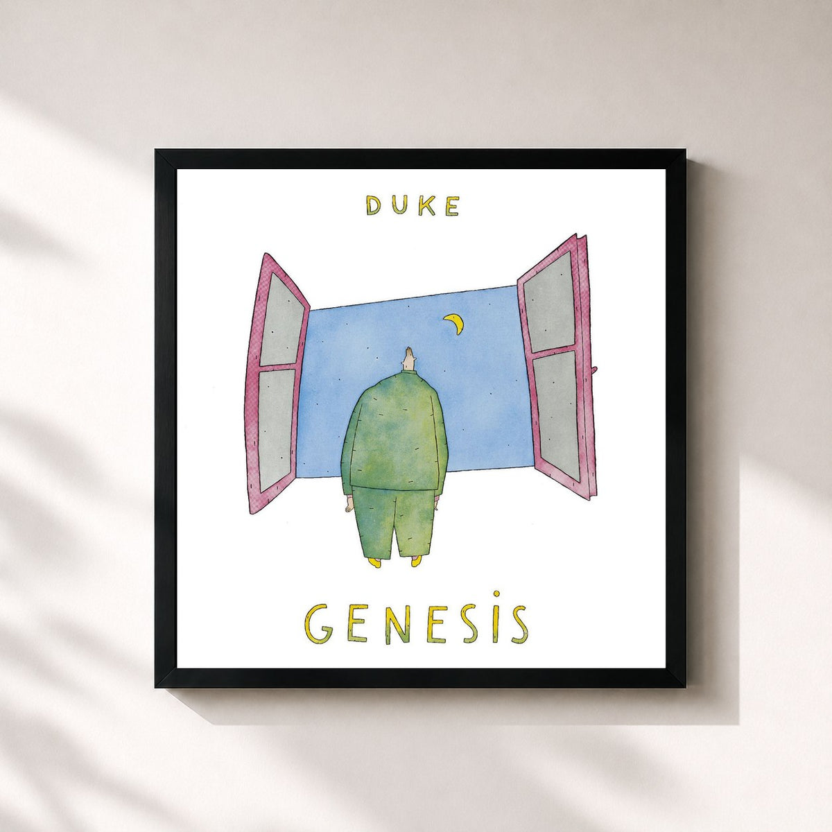 #noir Tableau carré de l'album Duke (2007 Remaster) de Genesis, cadre noir 32x32 cm
