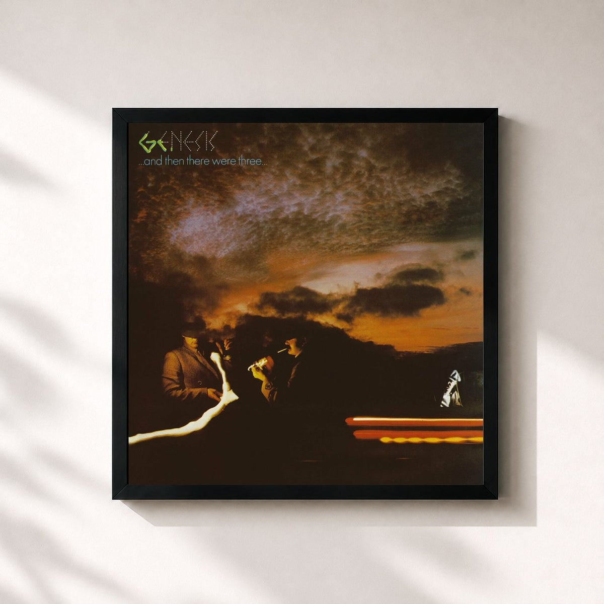 #noir Tableau carré de l'album And Then There Were Three (2007 Remaster) de Genesis, cadre noir 32x32 cm