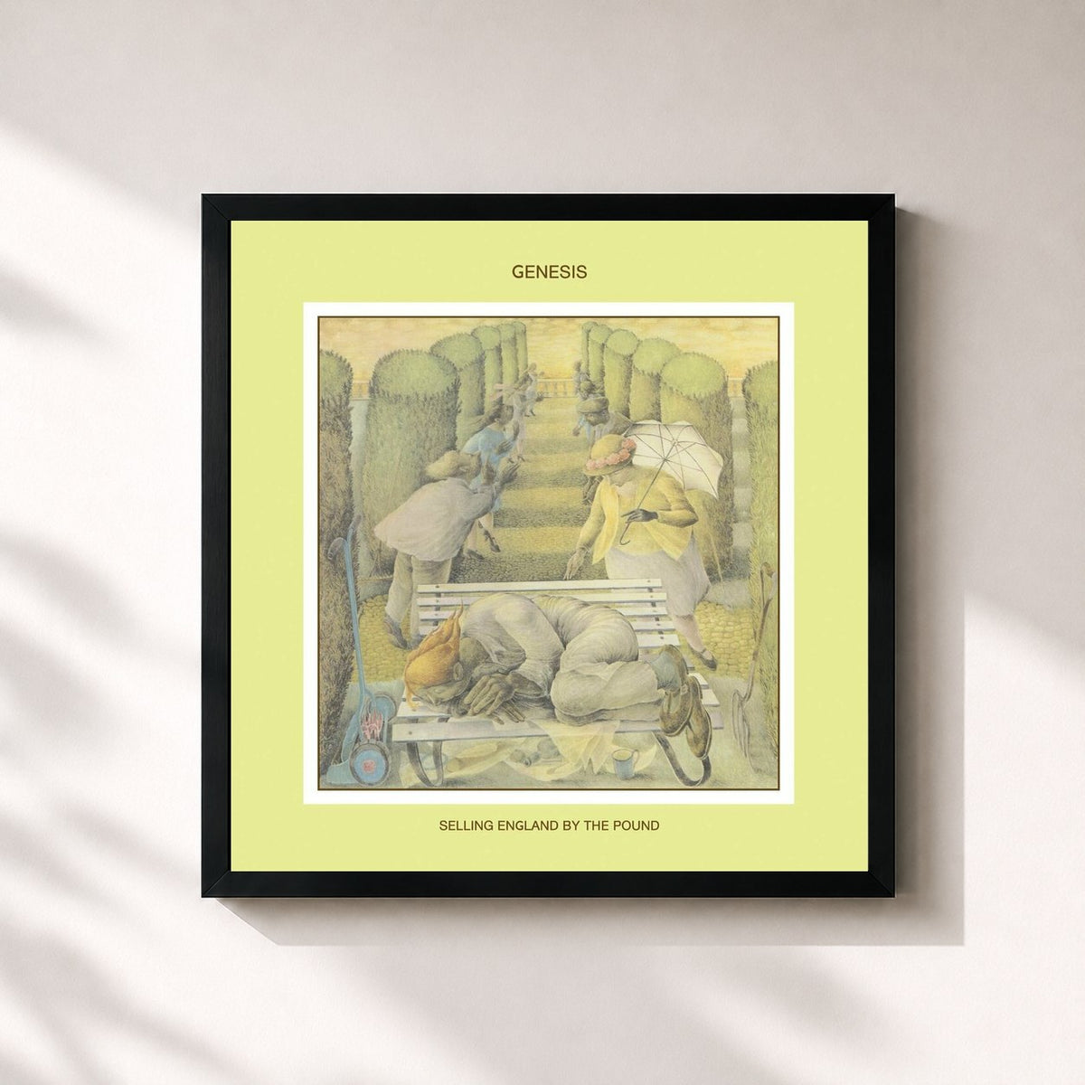 #noir Tableau carré de l'album Selling England by the Pound (2007 Stereo Mix) de Genesis, cadre noir 32x32 cm