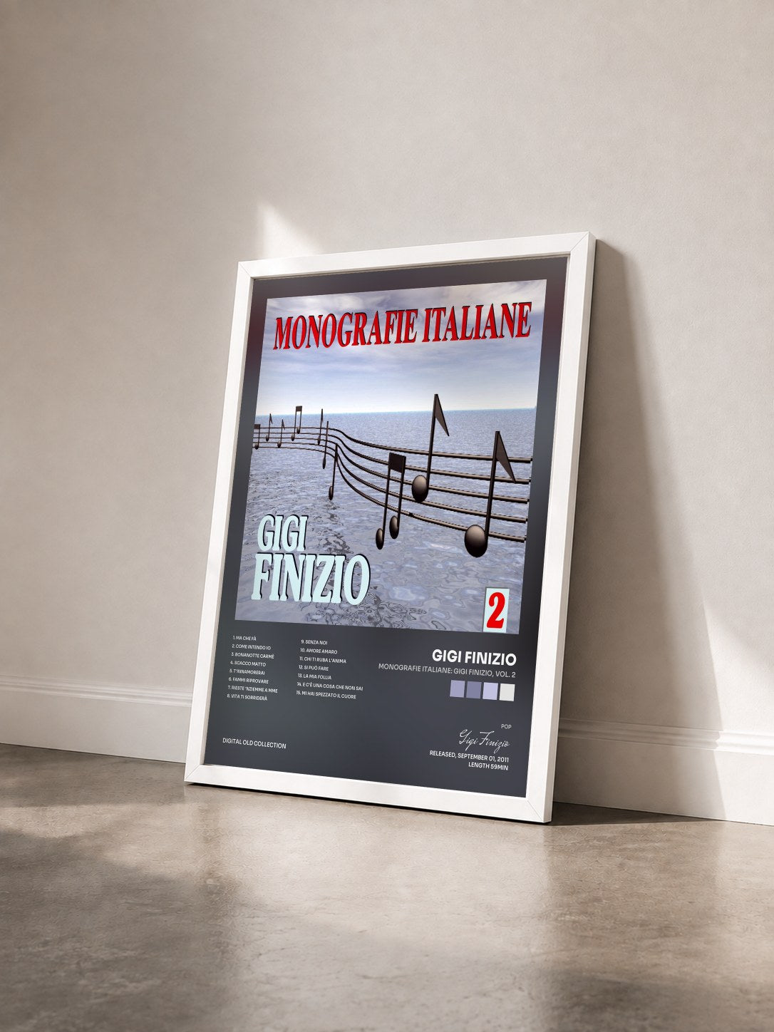 #blanc Tableau de l'album Monografie italiane: Gigi Finizio, Vol. 2 de Gigi Finizio vu de trois quarts, cadre blanc
