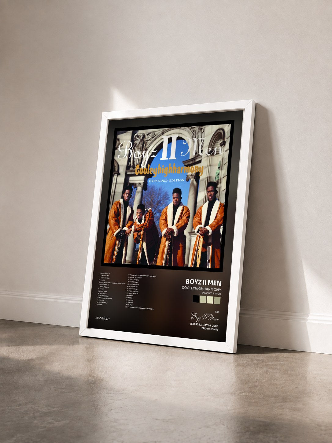 #blanc Tableau de l'album Cooleyhighharmony (Expanded Edition) de Boyz II Men vu de trois quarts, cadre blanc