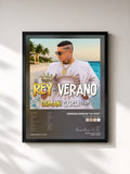 #noir Tableau de l'album El Rey del Verano de Osmani Garcia "La Voz", cadre noir, imprimé et encadré en France