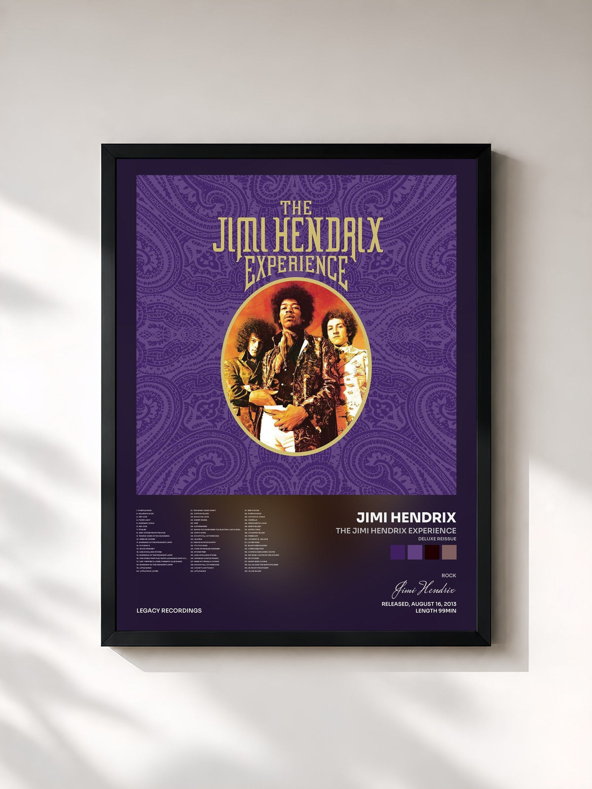 #noir Tableau de l'album The Jimi Hendrix Experience (Deluxe Reissue) de Jimi Hendrix, cadre noir, imprimé et encadré en France