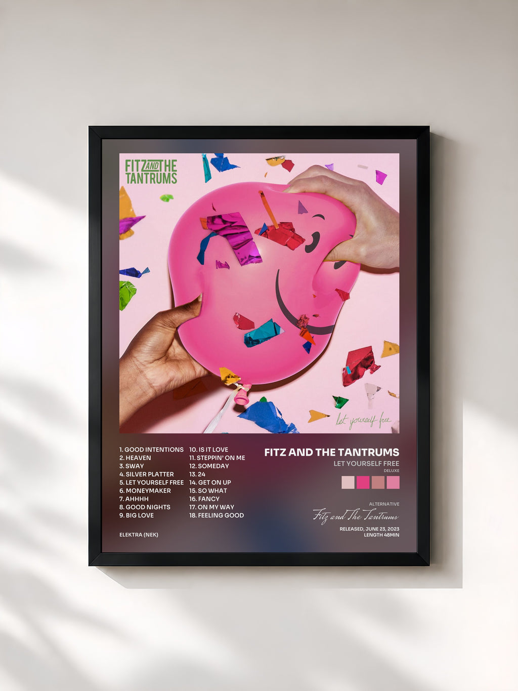 #noir Tableau de l'album Let Yourself Free (Deluxe) de Fitz and The Tantrums, cadre noir, imprimé et encadré en France