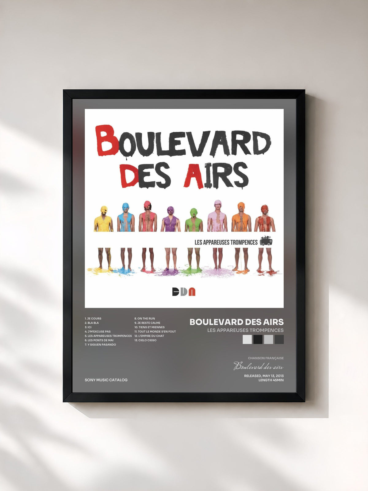 #noir Tableau de l'album Les appareuses trompences de Boulevard des airs, cadre noir, imprimé et encadré en France