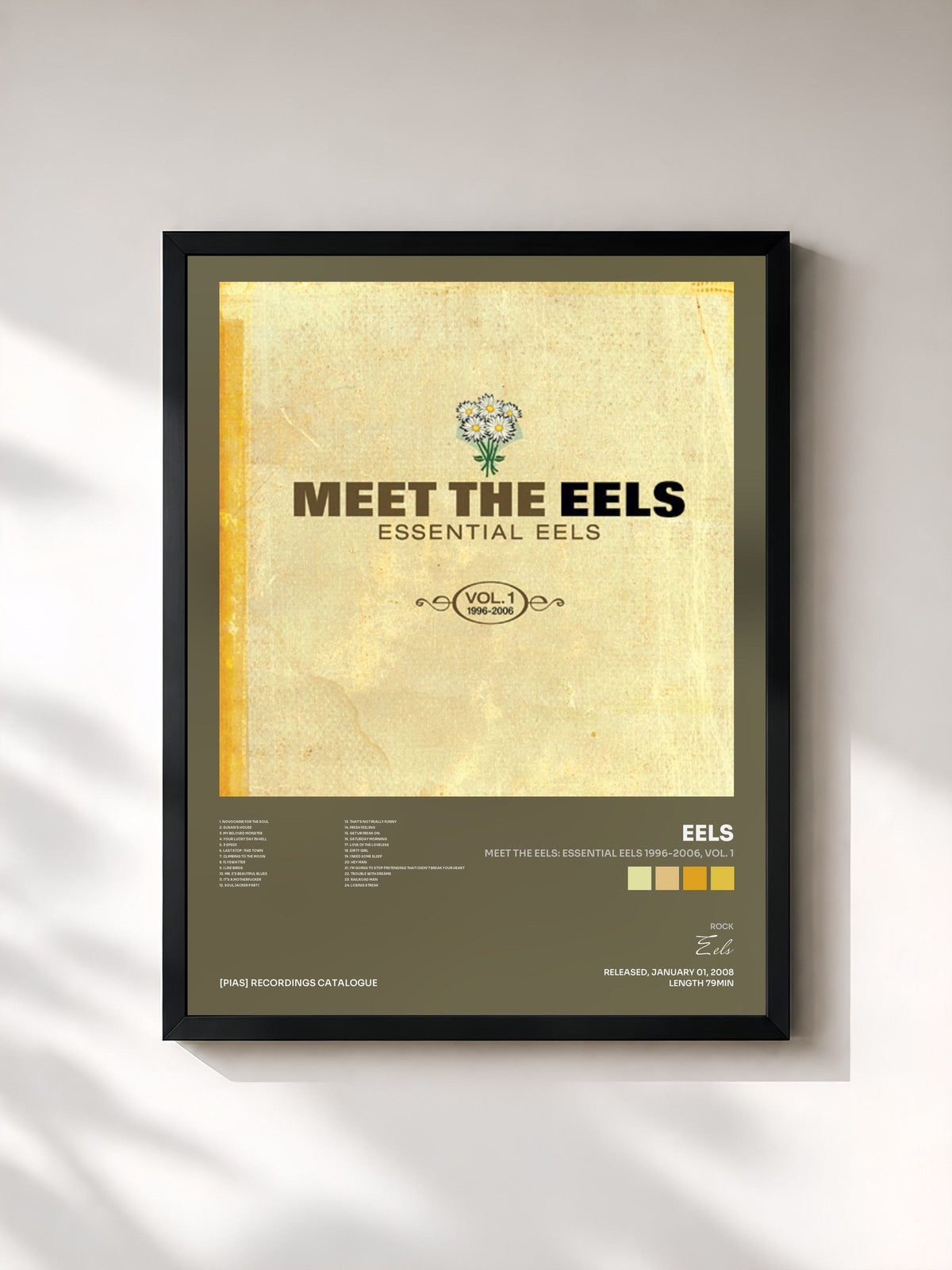#noir Tableau de l'album Meet The EELS: Essential EELS 1996-2006, Vol. 1 de Eels, cadre noir, imprimé et encadré en France