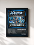 #noir Tableau de l'album 20 Exitos Historicos de Conjunto Primavera, cadre noir, imprimé et encadré en France