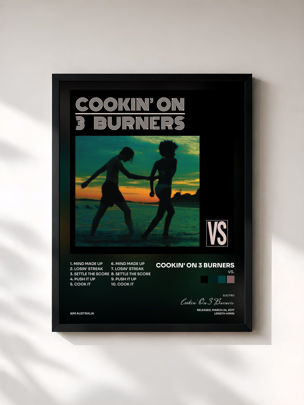 #noir Tableau de l'album Vs. de Cookin' On 3 Burners, cadre noir, imprimé et encadré en France