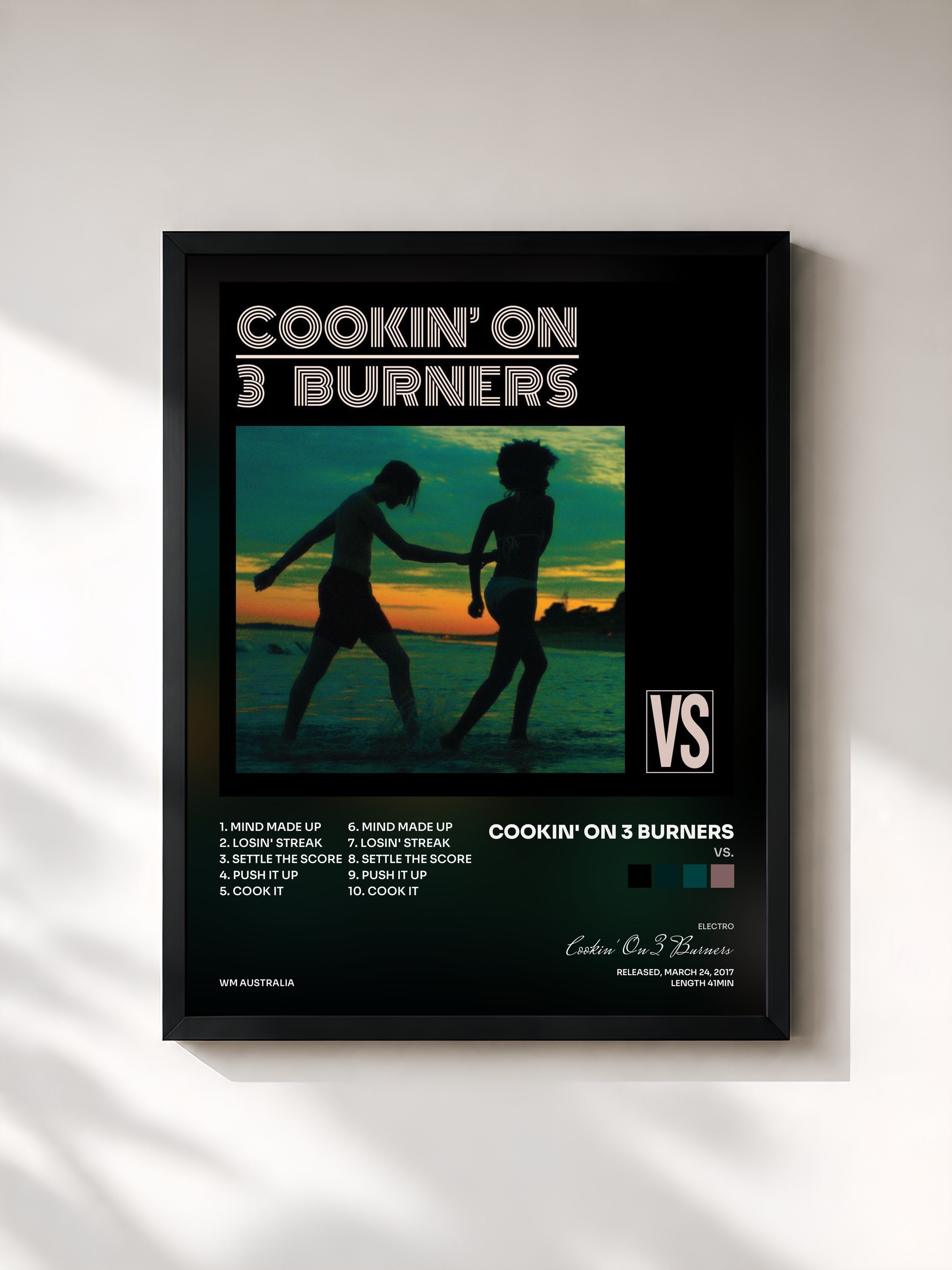 #noir Tableau de l'album Vs. de Cookin' On 3 Burners, cadre noir, imprimé et encadré en France