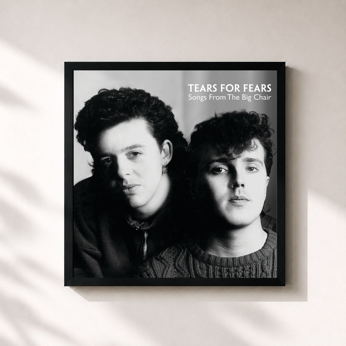 #noir Songs From The Big Chair by Tears for Fears as a square framed art print, black 32x32 cm frame