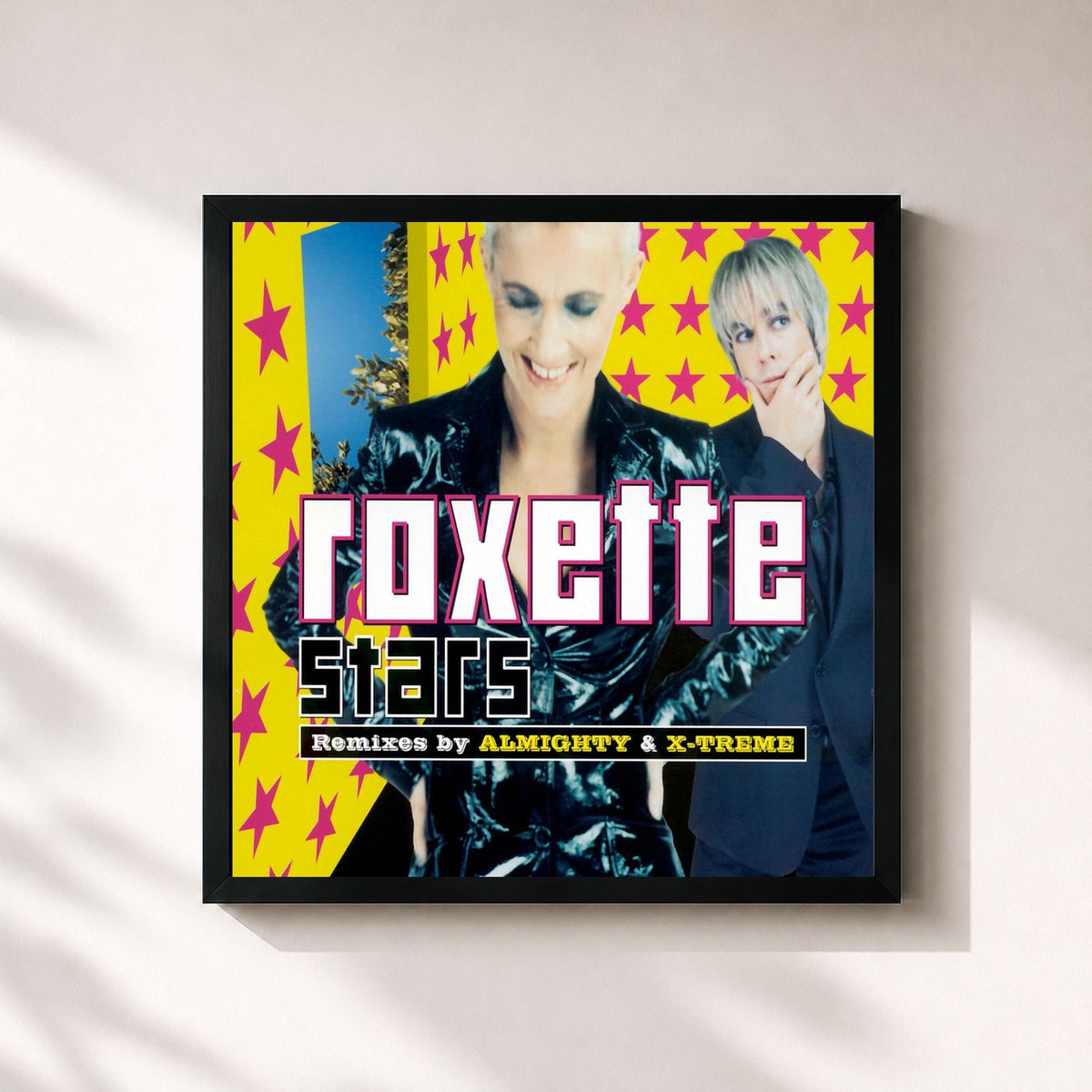 #noir Stars [Remixes] (Remixes) von Roxette als quadratischer Kunstdruck, schwarzer Rahmen 32x32 cm