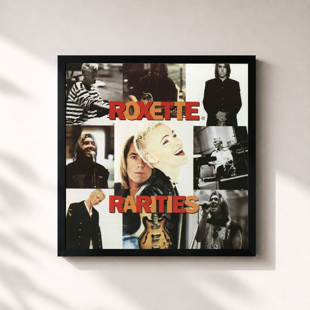 #noir Rarities von Roxette als quadratischer Kunstdruck, schwarzer Rahmen 32x32 cm