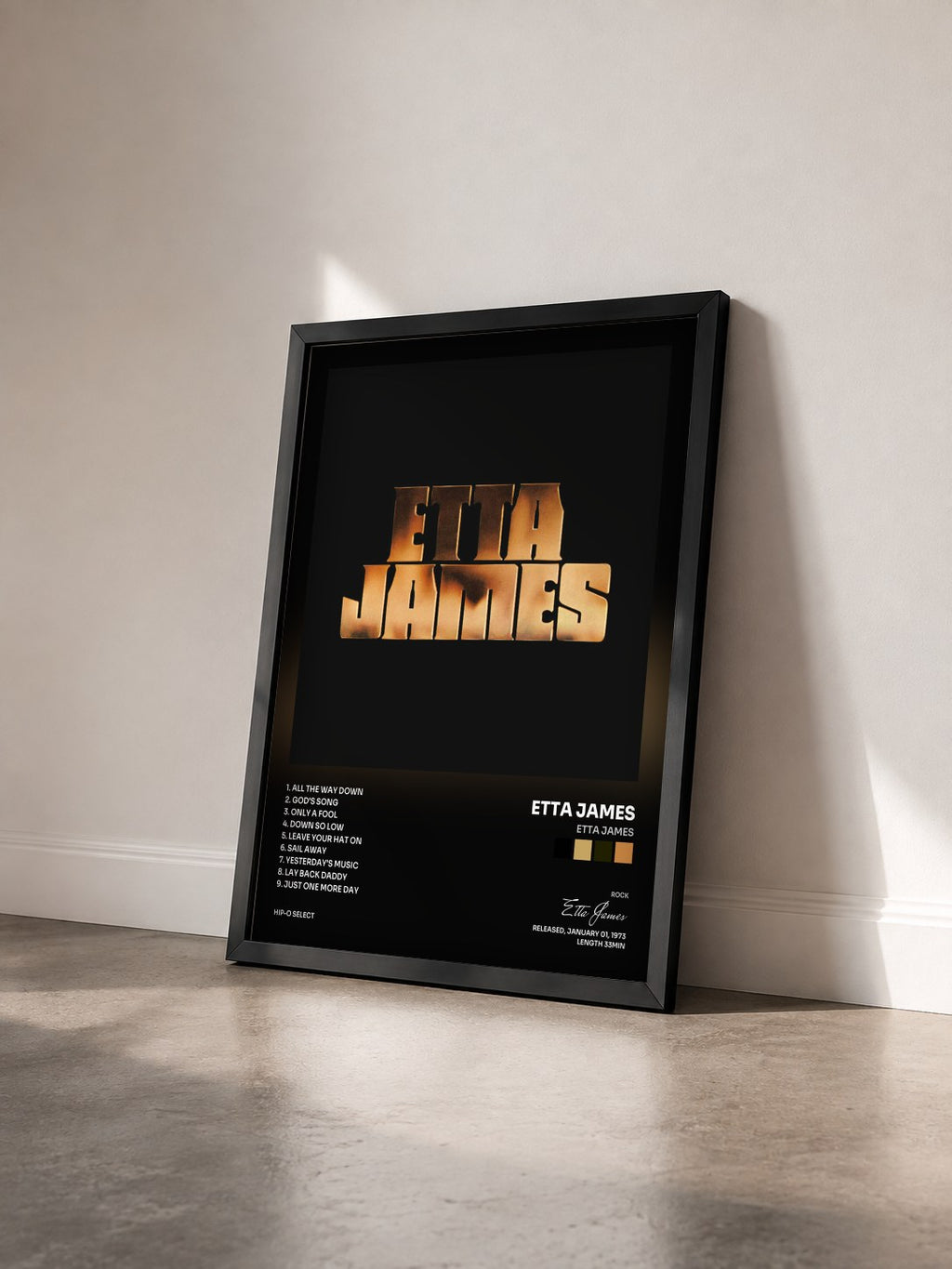 #noir Etta James de Etta James en lámina enmarcada vista de tres cuartos, marco negro