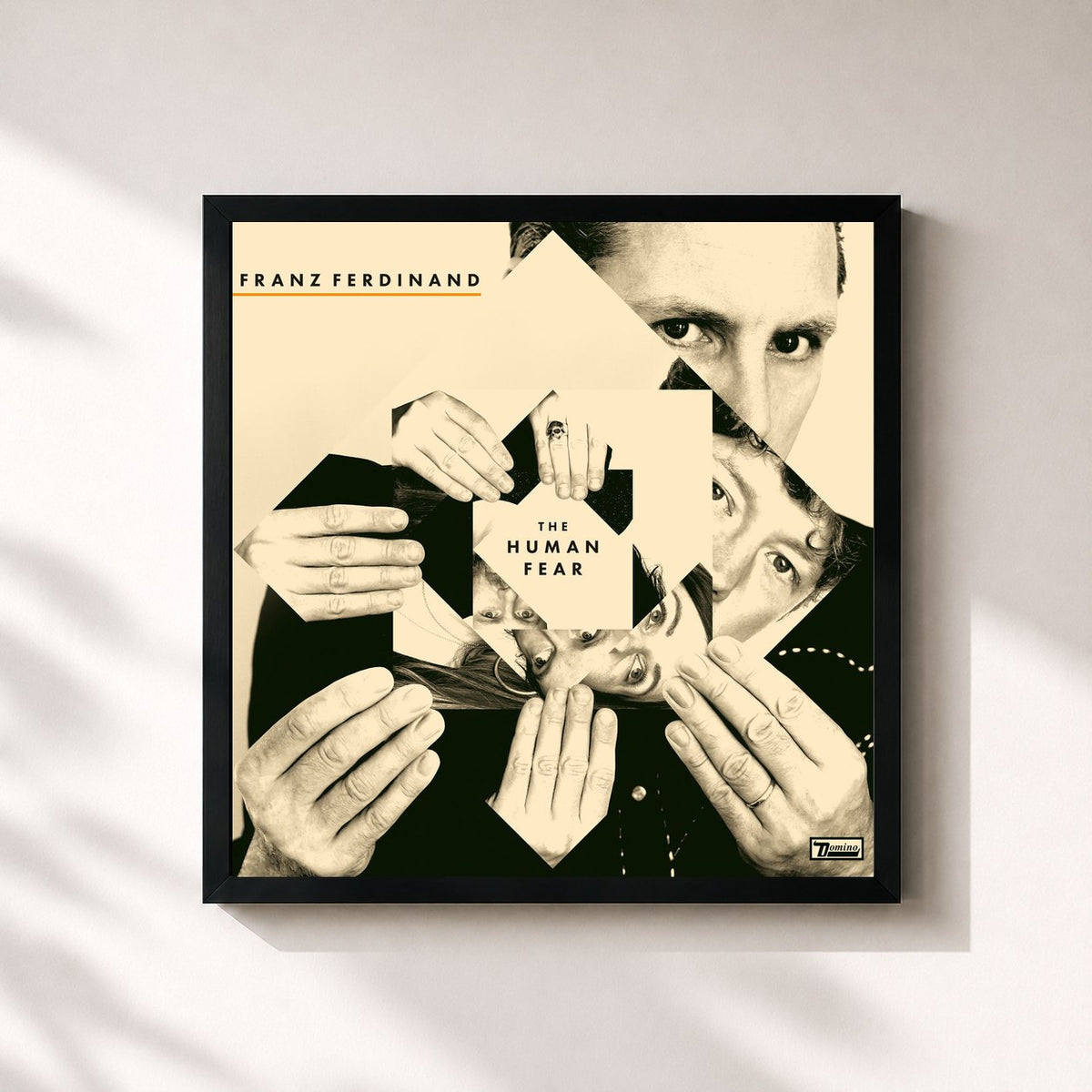 #noir The Human Fear von Franz Ferdinand als quadratischer Kunstdruck, schwarzer Rahmen 32x32 cm