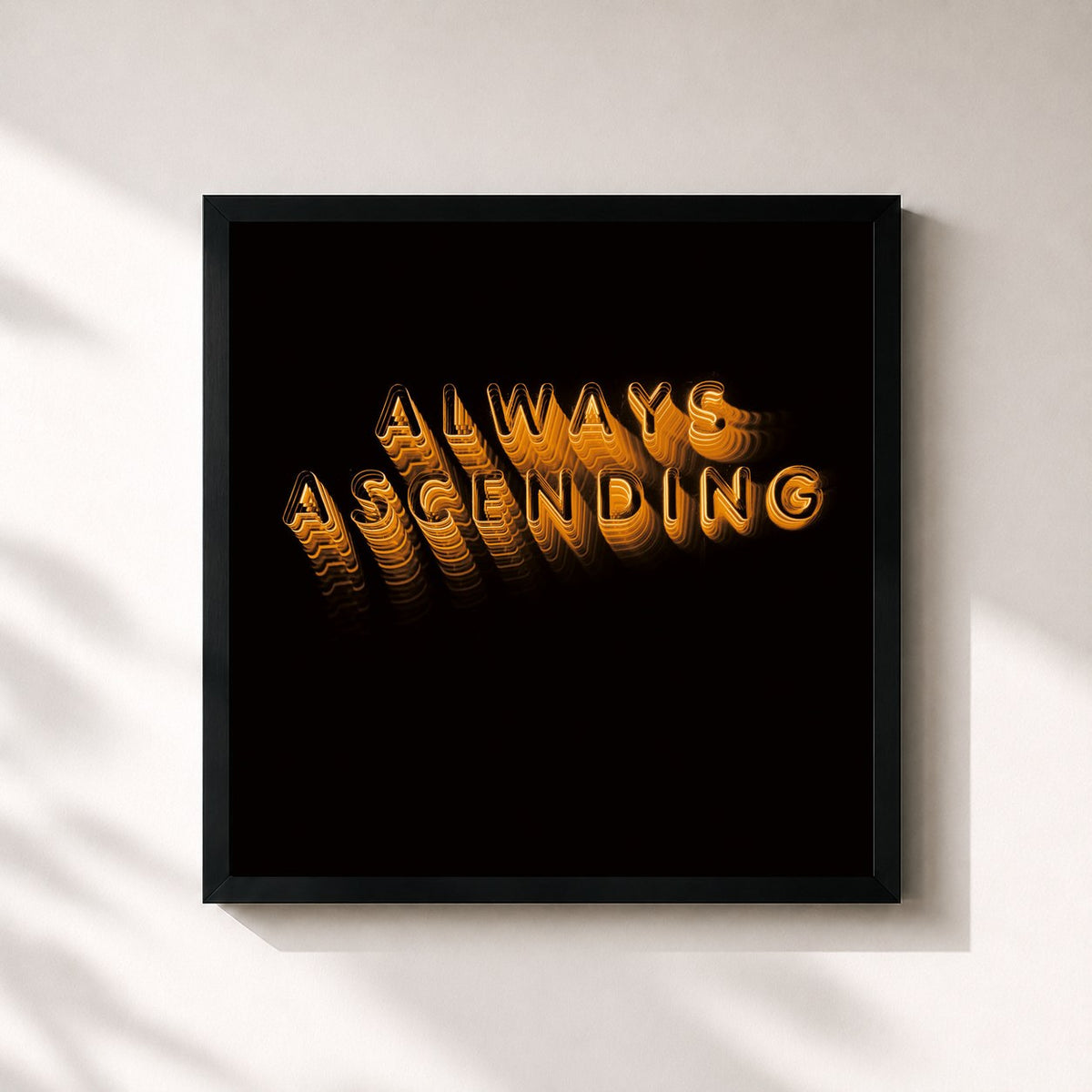 #noir Always Ascending von Franz Ferdinand als quadratischer Kunstdruck, schwarzer Rahmen 32x32 cm