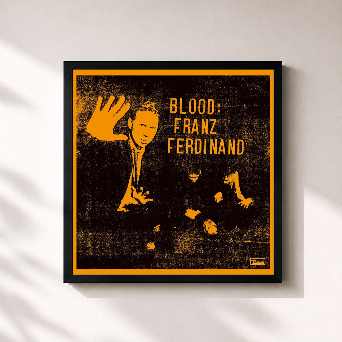 #noir Blood von Franz Ferdinand als quadratischer Kunstdruck, schwarzer Rahmen 32x32 cm