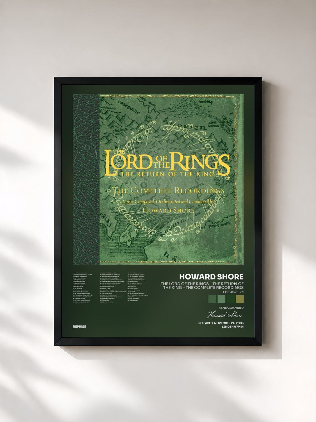 #noir Tableau de l'album The Lord of the Rings - The Return of the King - The Complete Recordings (Limited Edition) de Howard Shore, cadre noir, imprimé et encadré en France