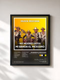 #noir Tableau de l'album Música Mexicana - Mis Mejores Exitos de Mi Banda El Mexicano, cadre noir, imprimé et encadré en France
