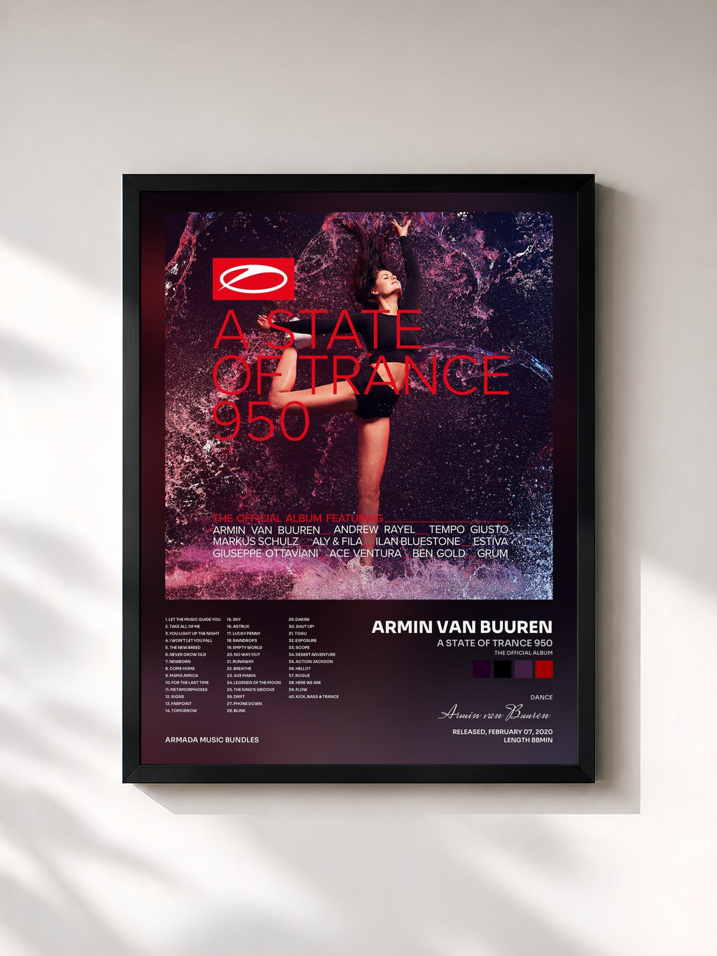 #noir A State Of Trance 950 (The Official Album) de Armin van Buuren en lámina enmarcada, marco negro, impresa y enmarcada en Francia