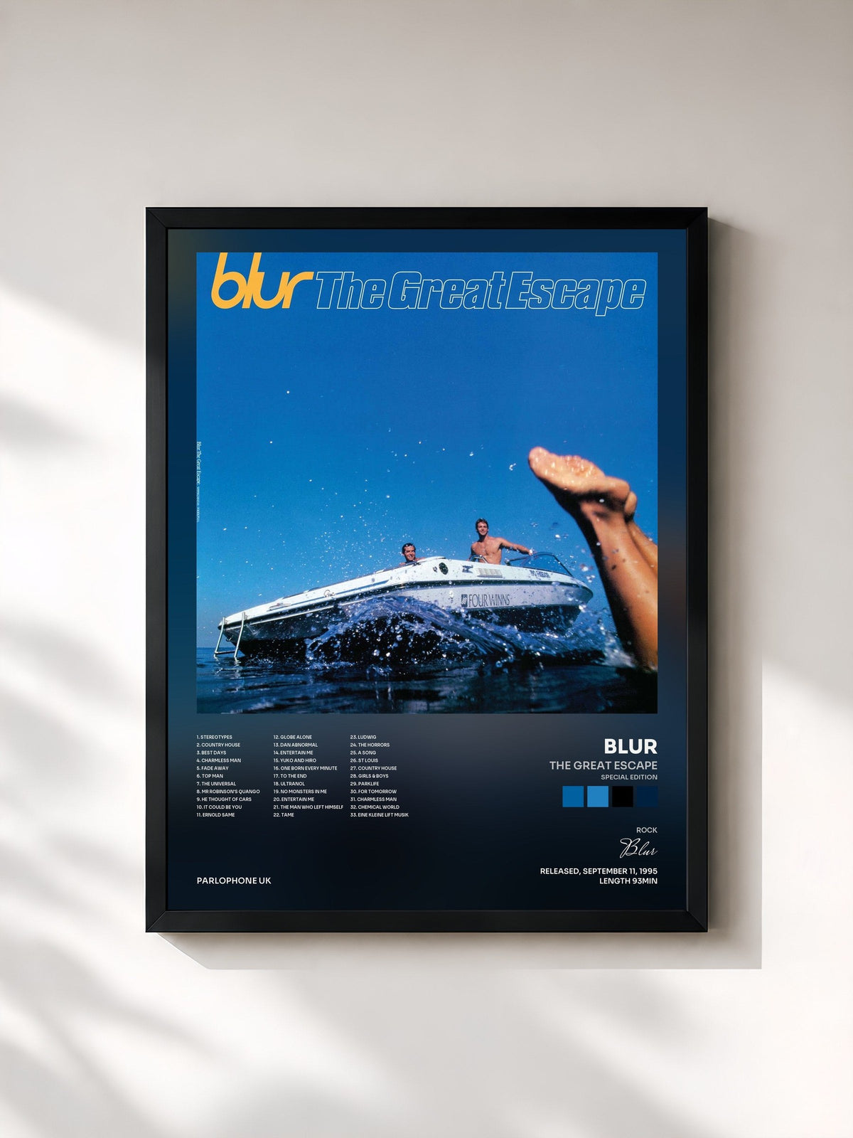 #noir Tableau de l'album The Great Escape (Special Edition) de Blur, cadre noir, imprimé et encadré en France