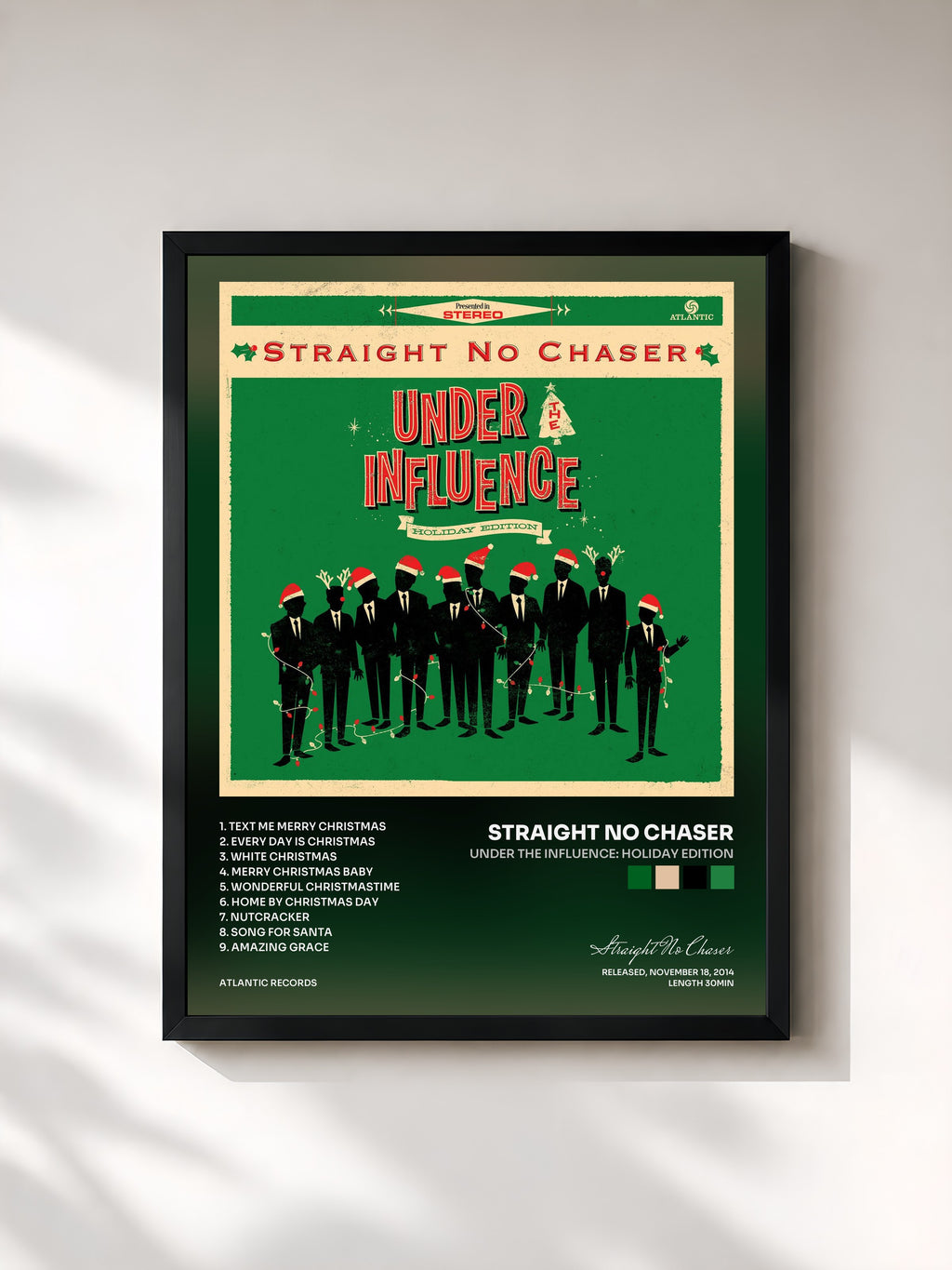 #noir Tableau de l'album Under the Influence: Holiday Edition de Straight No Chaser, cadre noir, imprimé et encadré en France