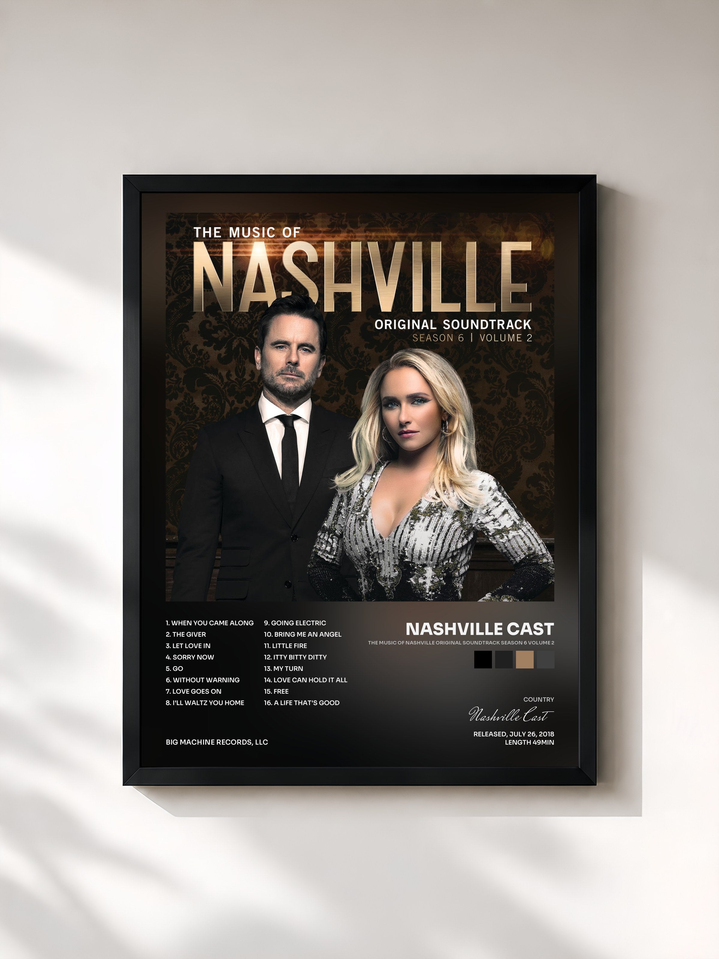 #noir Tableau de l'album The Music Of Nashville Original Soundtrack Season 6 Volume 2 de Nashville Cast, cadre noir, imprimé et encadré en France