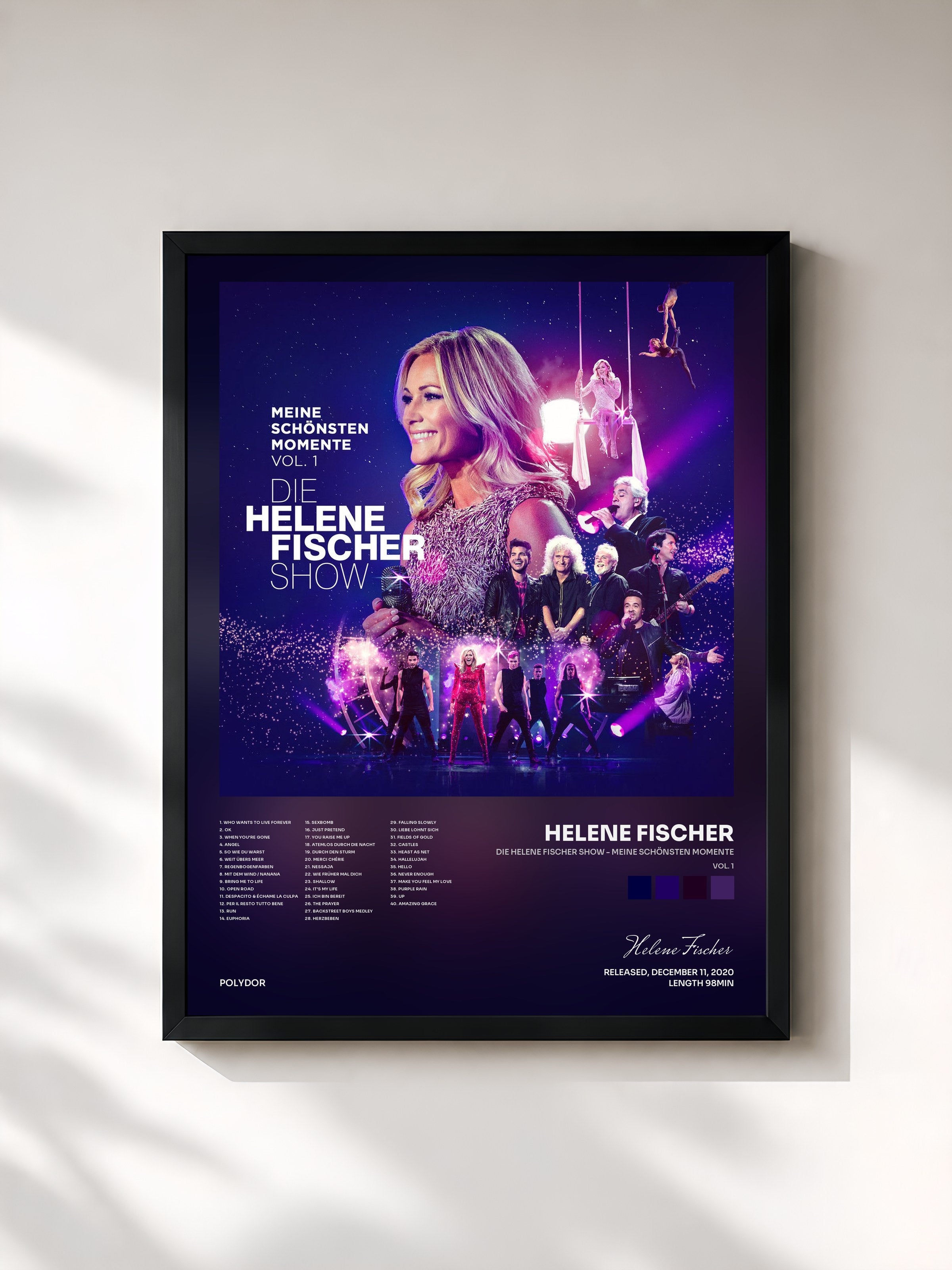 #noir Tableau de l'album Die Helene Fischer Show - Meine schönsten Momente (Vol. 1) de Helene Fischer, cadre noir, imprimé et encadré en France