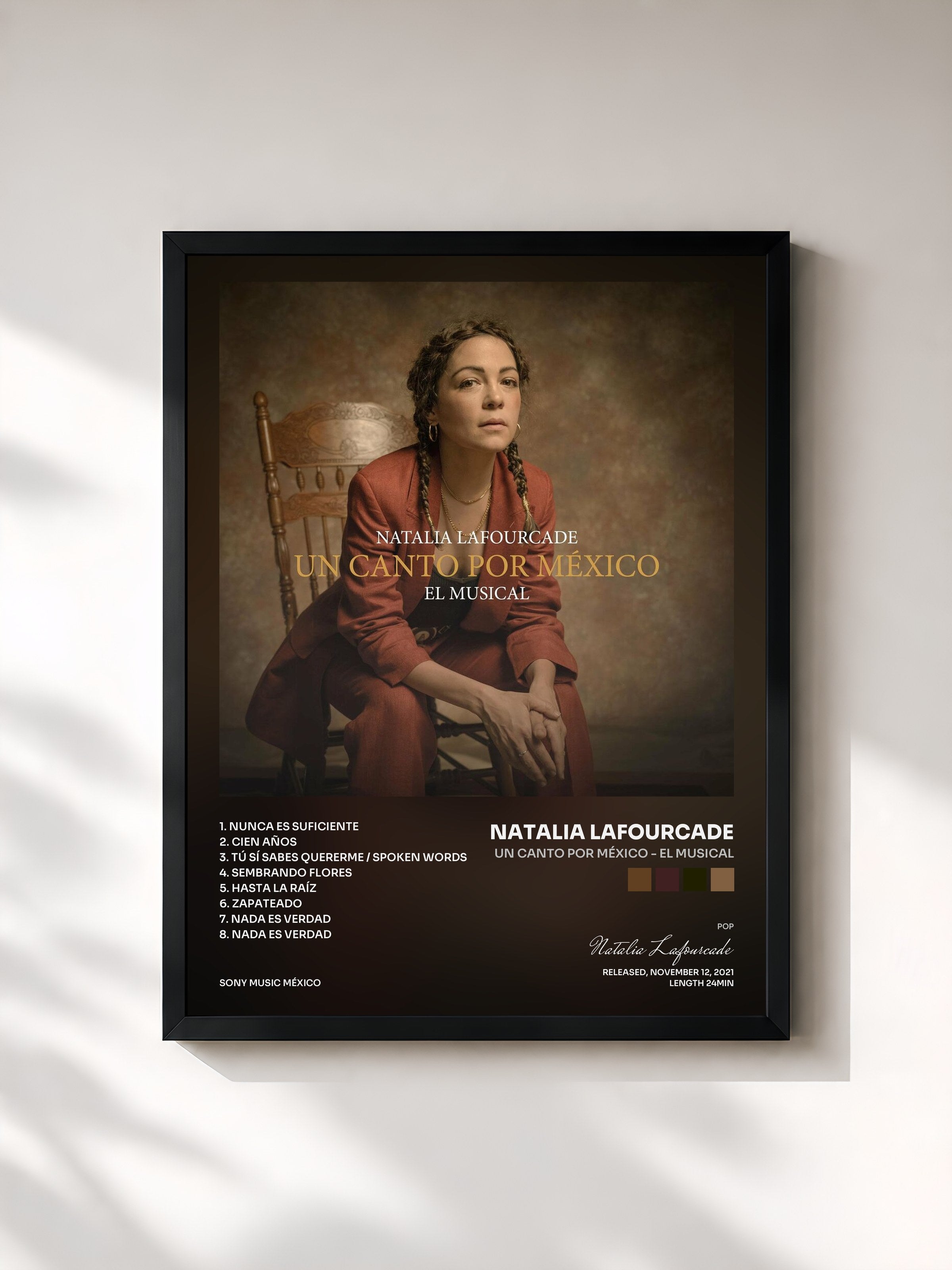 #noir Tableau de l'album Un Canto por México - El Musical de Natalia Lafourcade, cadre noir, imprimé et encadré en France