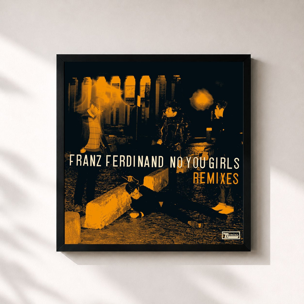 #noir No You Girls (Remixes) von Franz Ferdinand als quadratischer Kunstdruck, schwarzer Rahmen 32x32 cm
