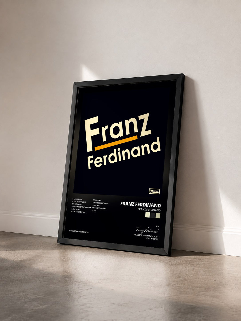 #noir Tableau de l'album Franz Ferdinand de Franz Ferdinand vu de trois quarts, cadre noir