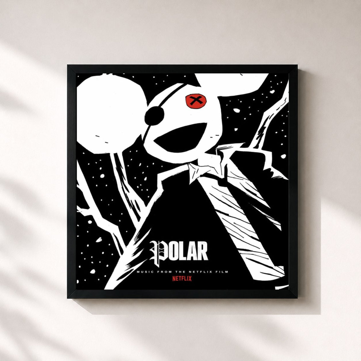 #noir Tableau carré de l'album Polar (Music from the Netflix Film) de Deadmau5, cadre noir 32x32 cm