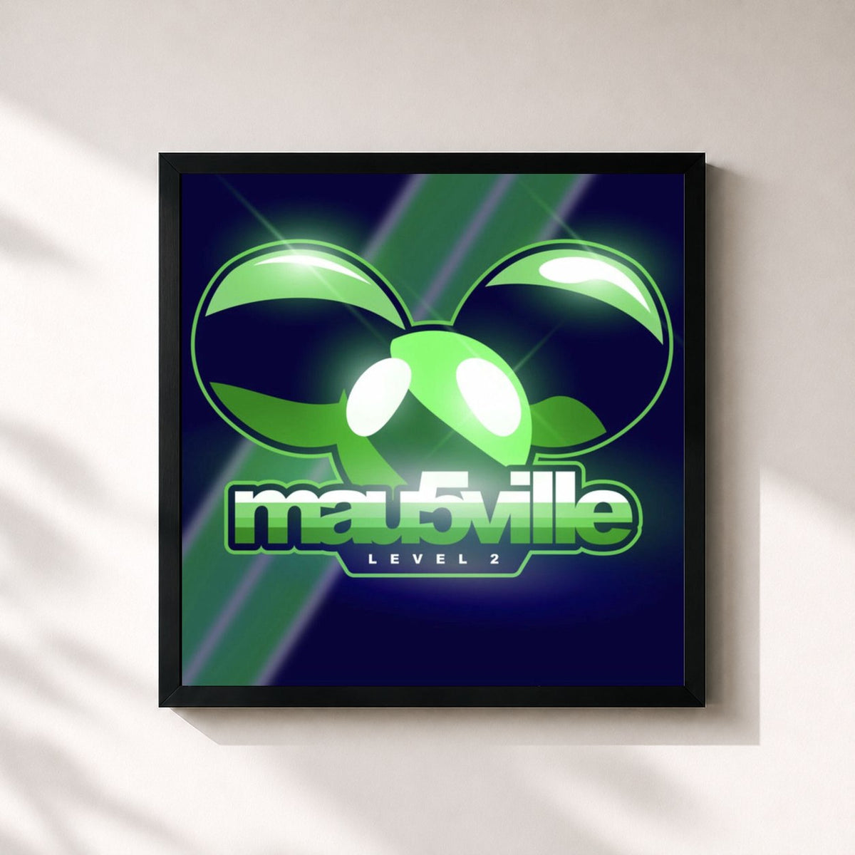 #noir Tableau carré de l'album mau5ville: Level 2 de Deadmau5, cadre noir 32x32 cm