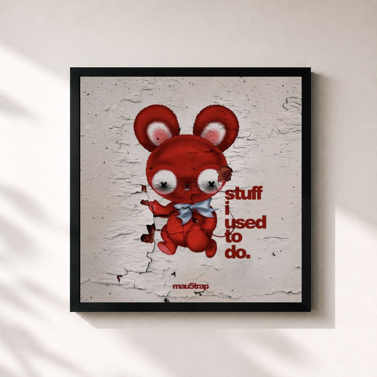 #noir Tableau carré de l'album stuff i used to do de Deadmau5, cadre noir 32x32 cm