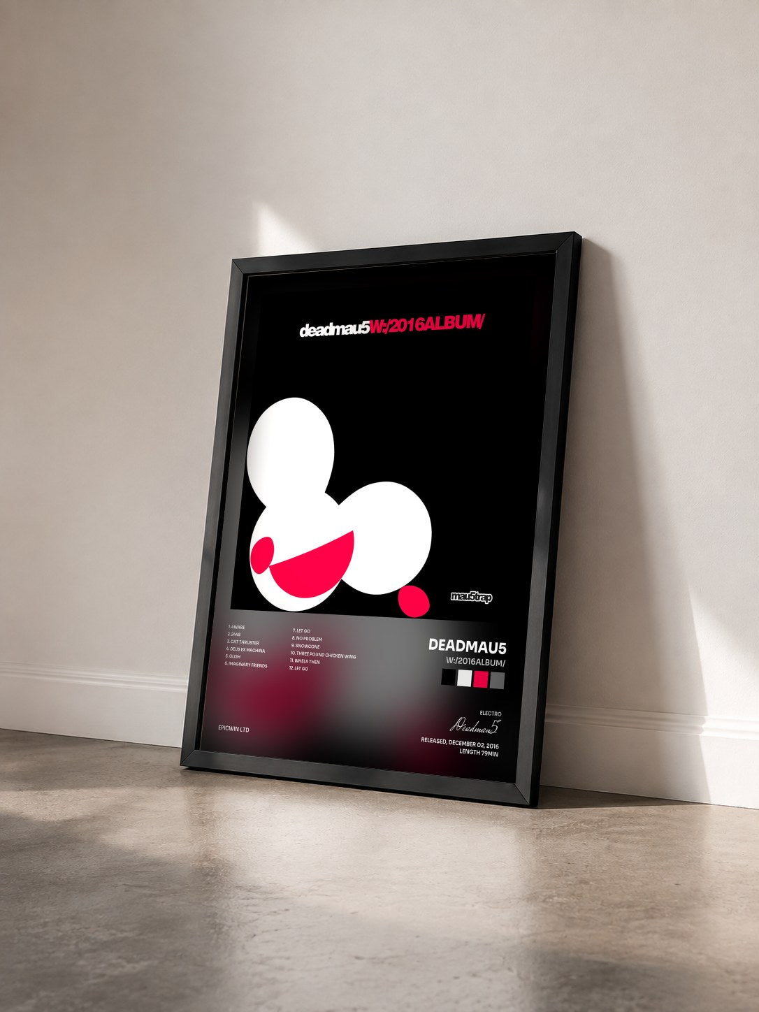 #noir Tableau de l'album W:/2016ALBUM/ de Deadmau5 vu de trois quarts, cadre noir