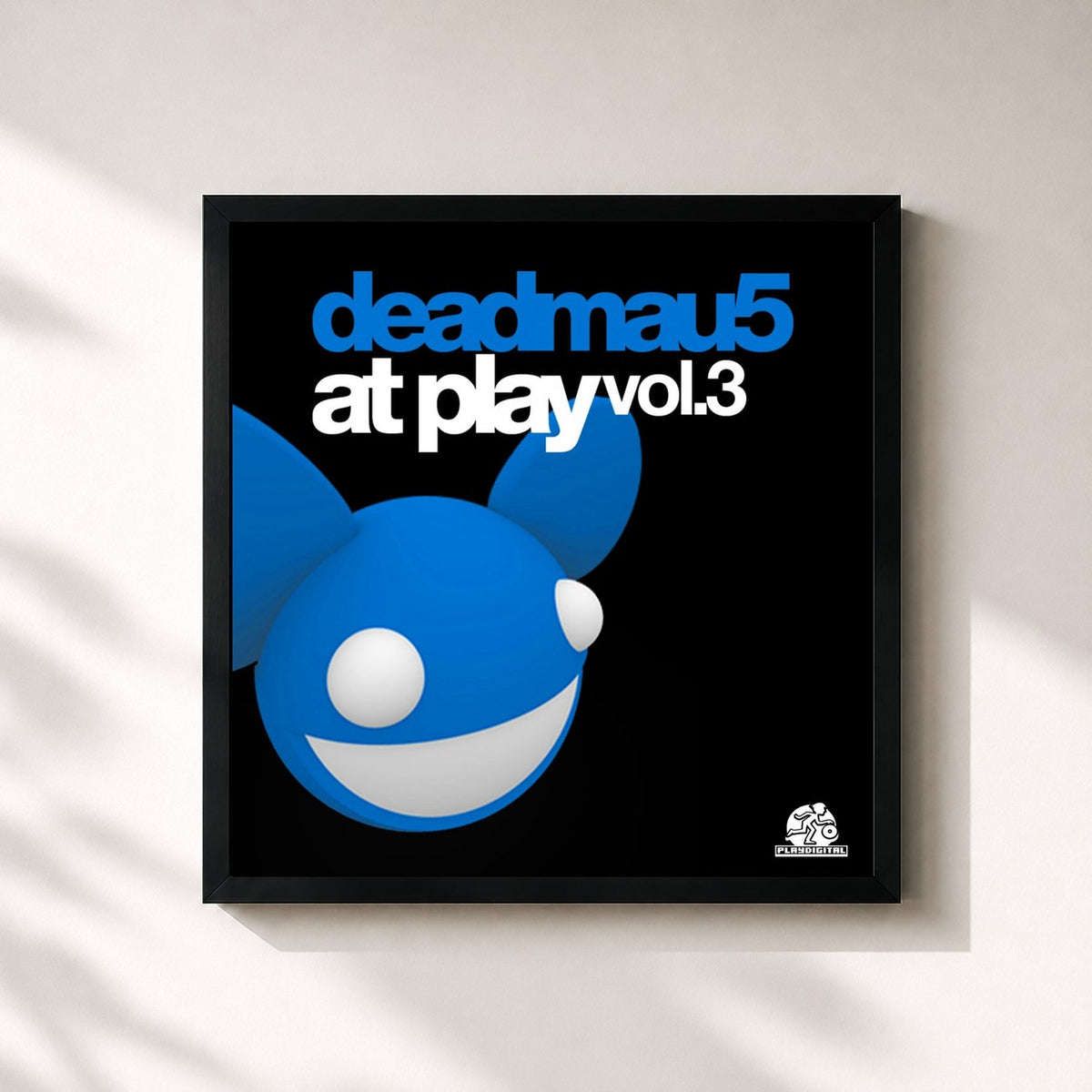 #noir Tableau carré de l'album At Play Vol. 3 de Deadmau5, cadre noir 32x32 cm