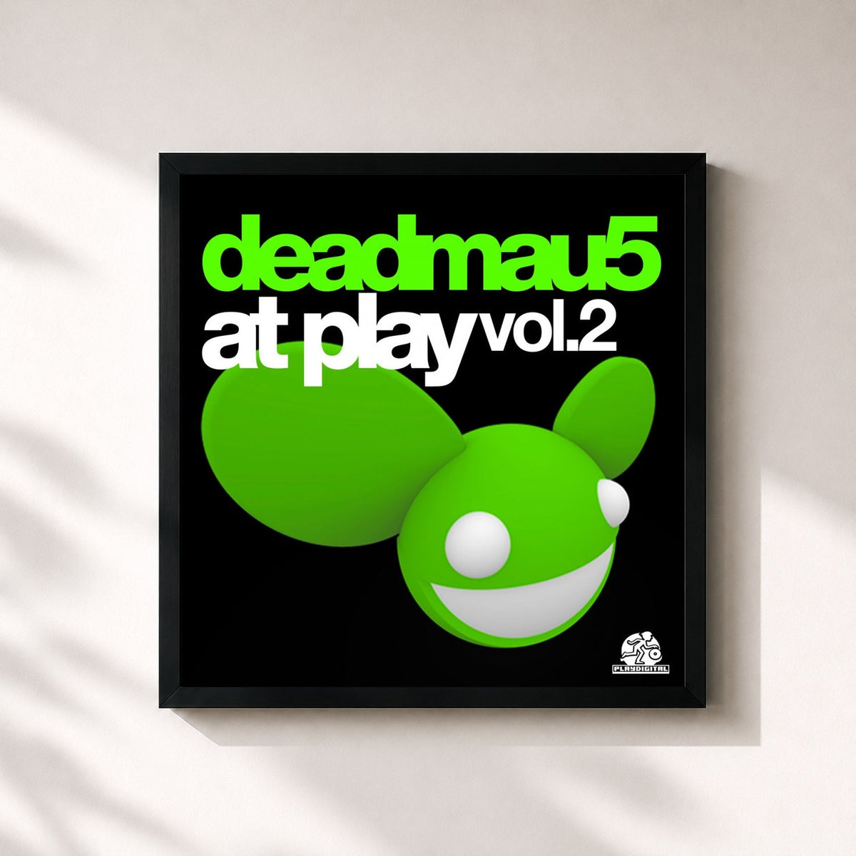 #noir Tableau carré de l'album At Play Vol. 2 de Deadmau5, cadre noir 32x32 cm