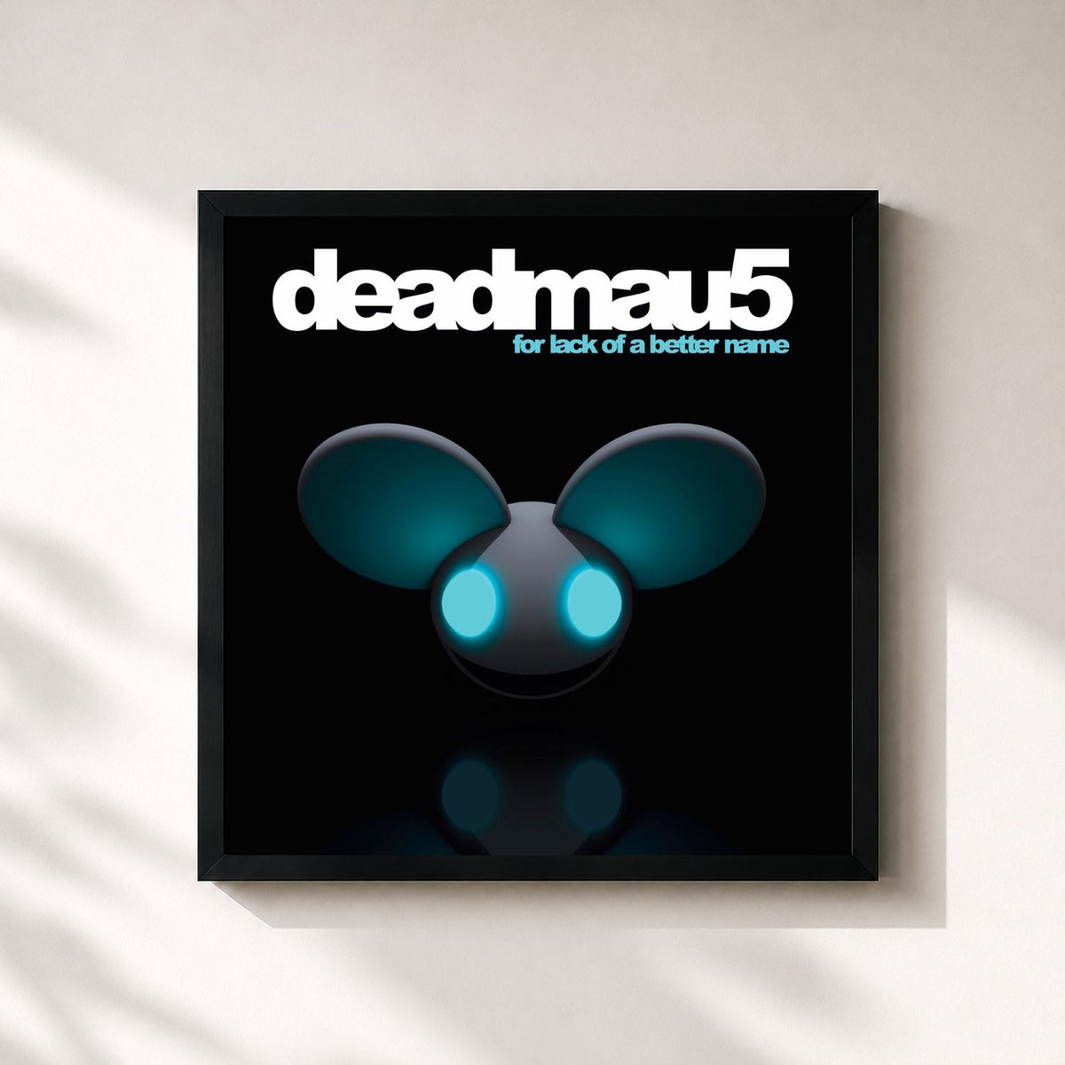 #noir Tableau carré de l'album For Lack of a Better Name de Deadmau5, cadre noir 32x32 cm
