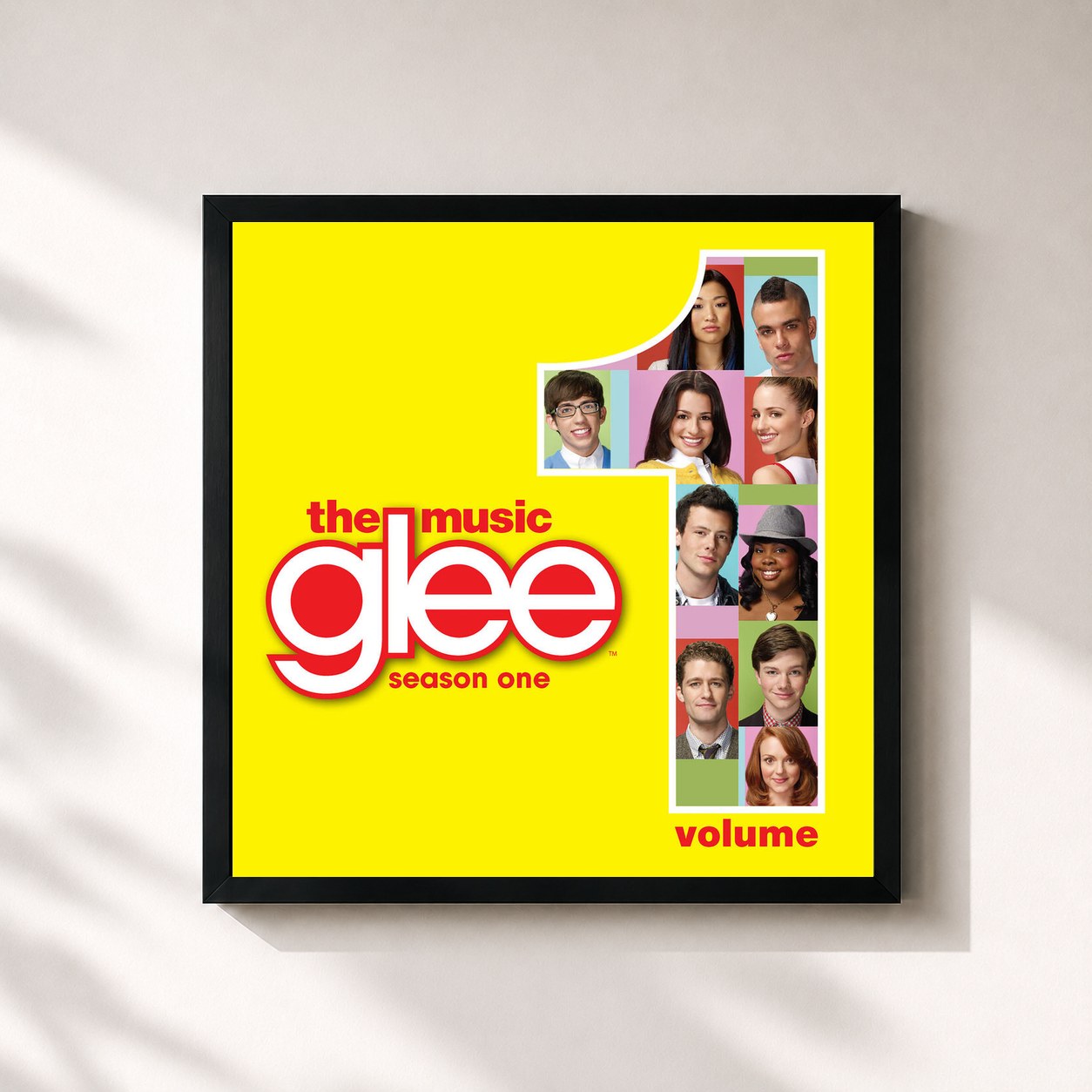 #noir Glee: The Music, Volume 1 de Glee Cast en lámina cuadrada enmarcada, marco negro de 32x32 cm