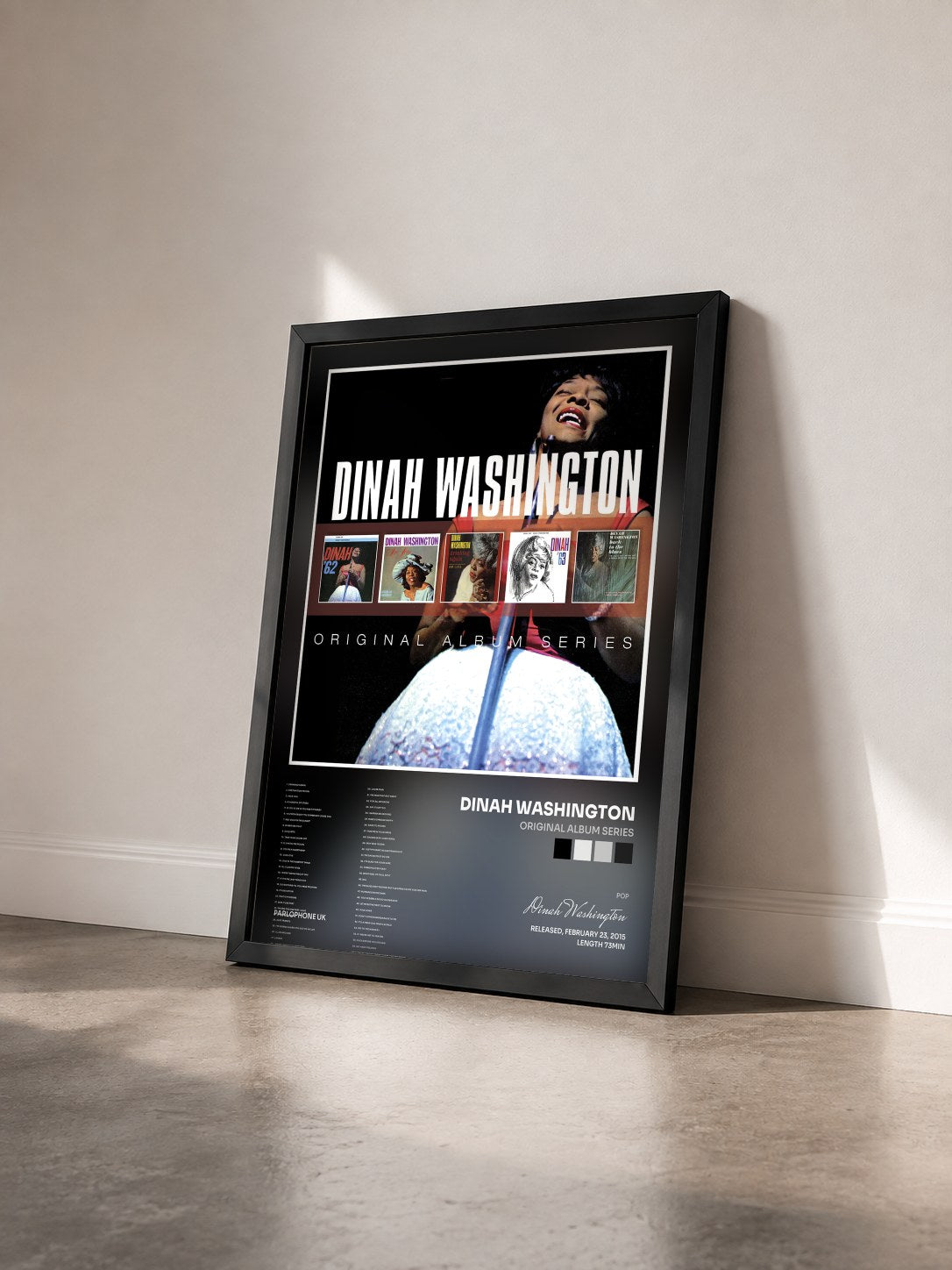 #noir Tableau de l'album Original Album Series de Dinah Washington vu de trois quarts, cadre noir