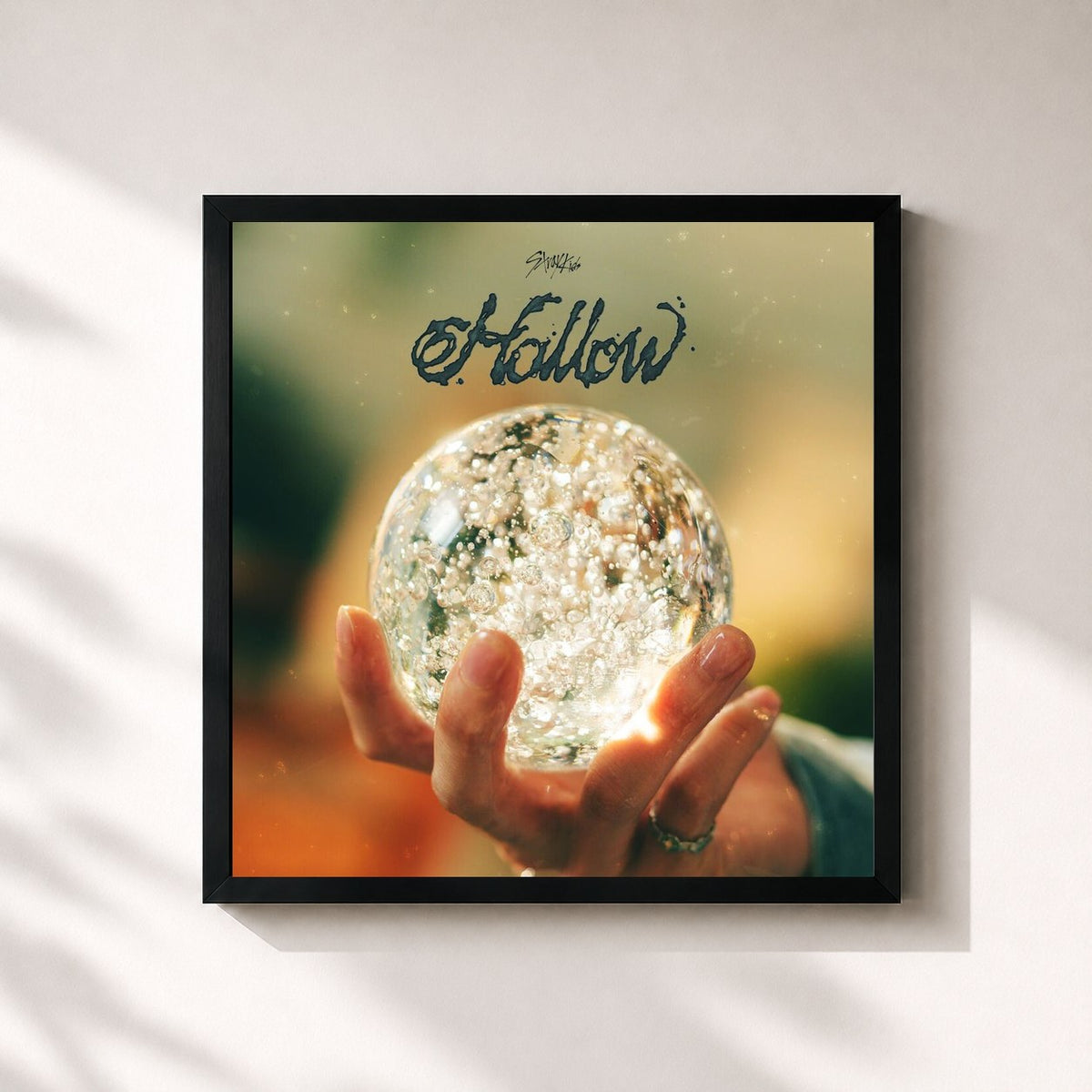 #noir Tableau carré de l'album Hollow de Stray Kids, cadre noir 32x32 cm