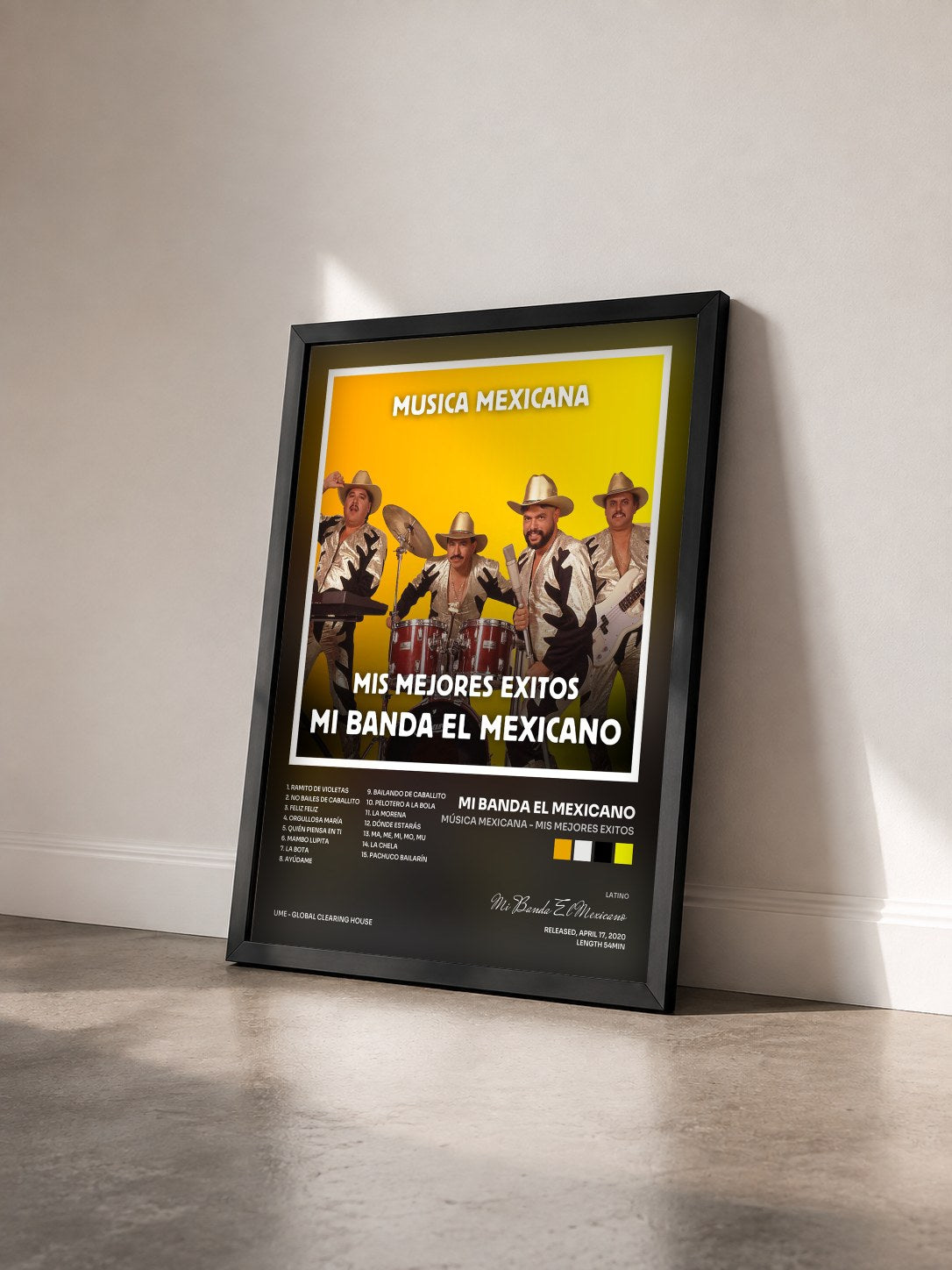 #noir Tableau de l'album Música Mexicana - Mis Mejores Exitos de Mi Banda El Mexicano vu de trois quarts, cadre noir