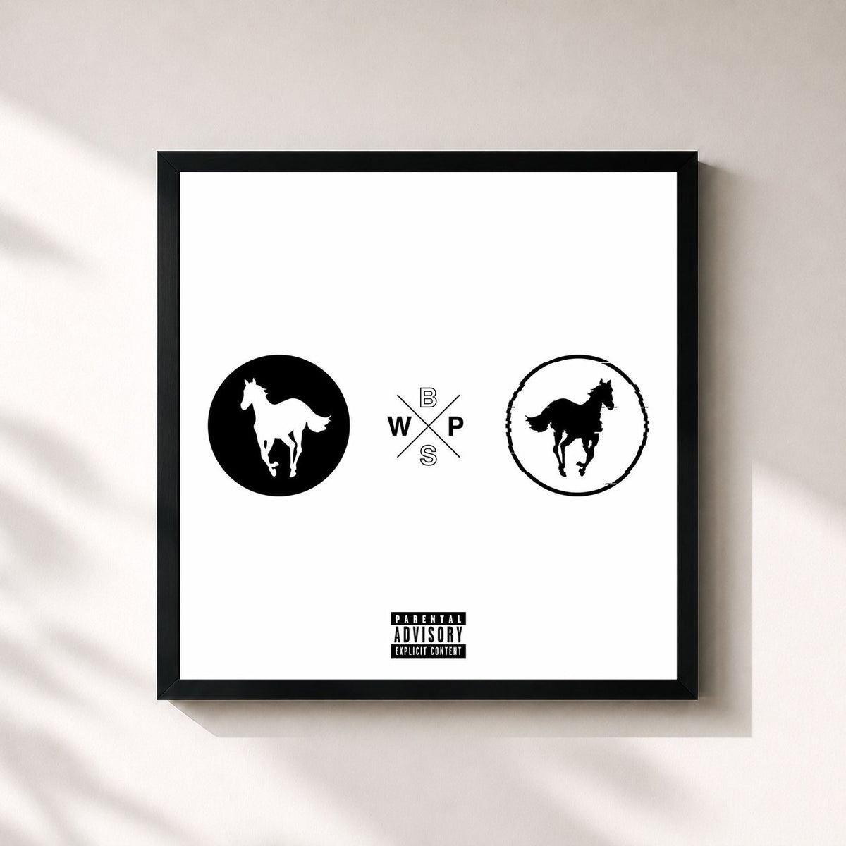 #noir White Pony (20th Anniversary Deluxe Edition) von Deftones als quadratischer Kunstdruck, schwarzer Rahmen 32x32 cm