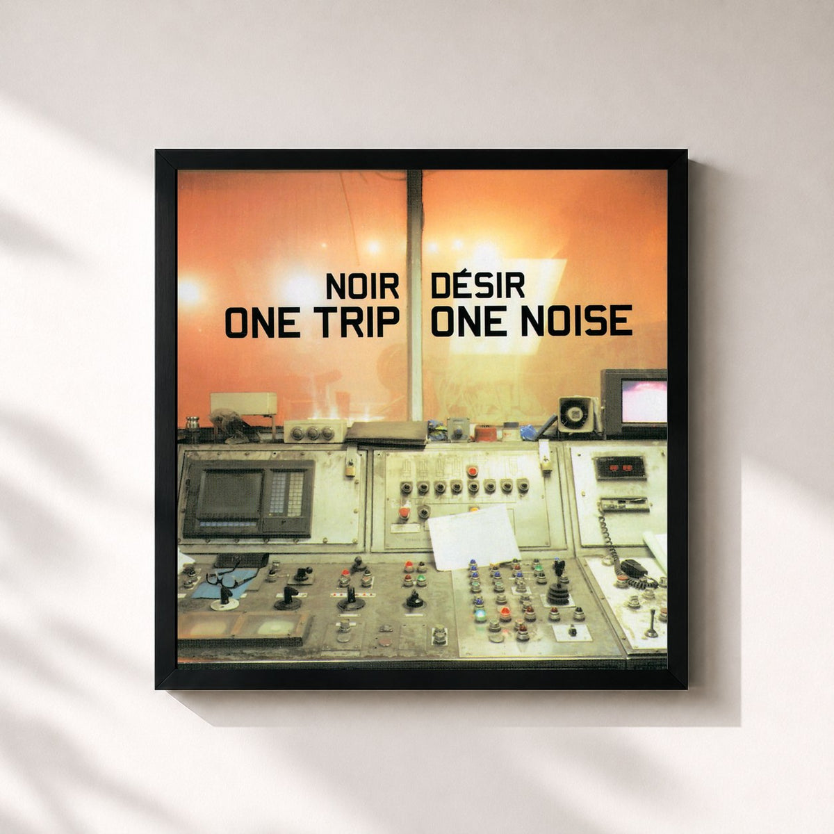 #noir Tableau carré de l'album One Trip One Noise de Noir Désir, cadre noir 32x32 cm
